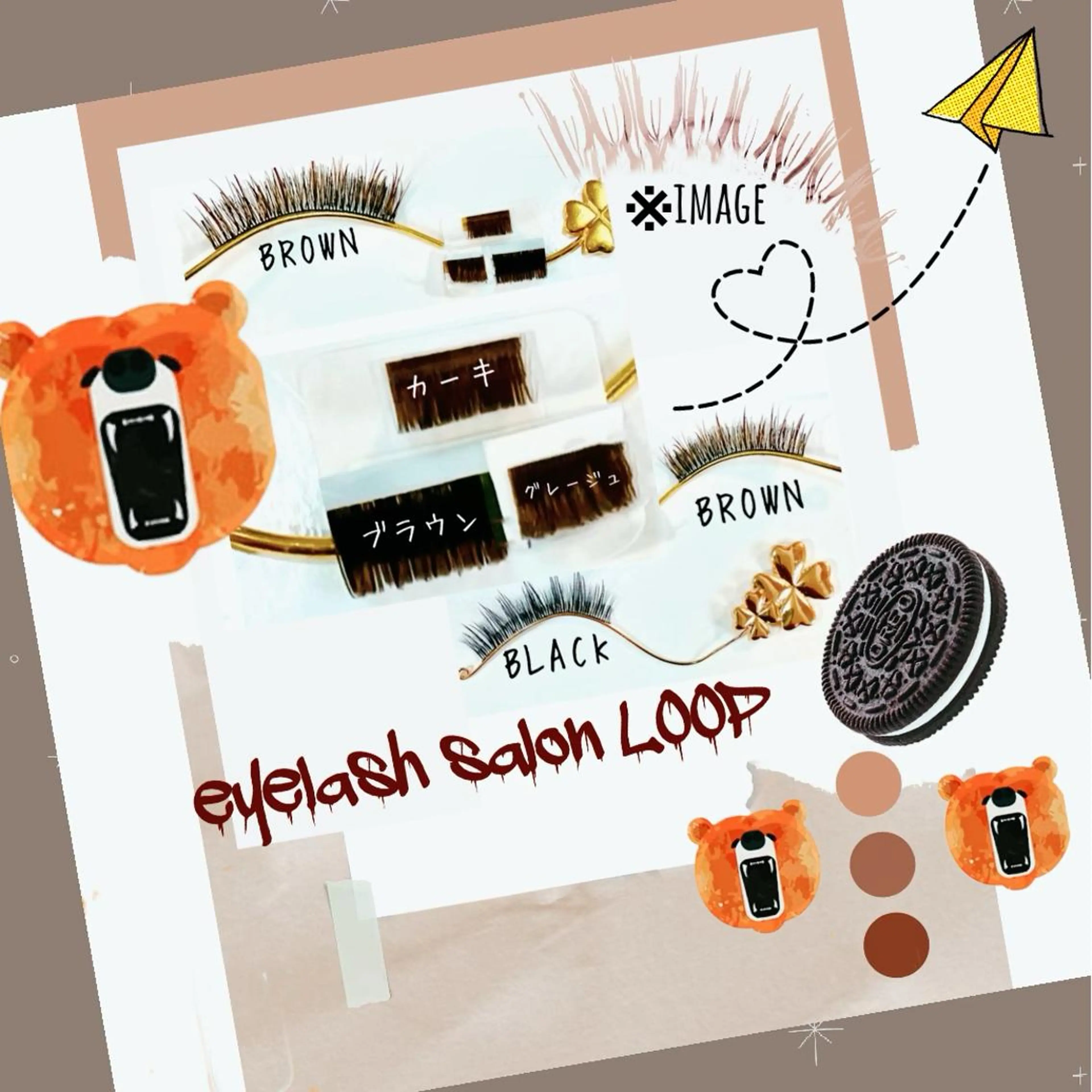 カラー パーマ メンズ マツエク・マツパ アイブロウ メンズ韓国風 ブラウンカラー 眉カラー 束感まつ毛 カラーマツエク eyelash salonLoopꨄのマツエク・マツパデザイン