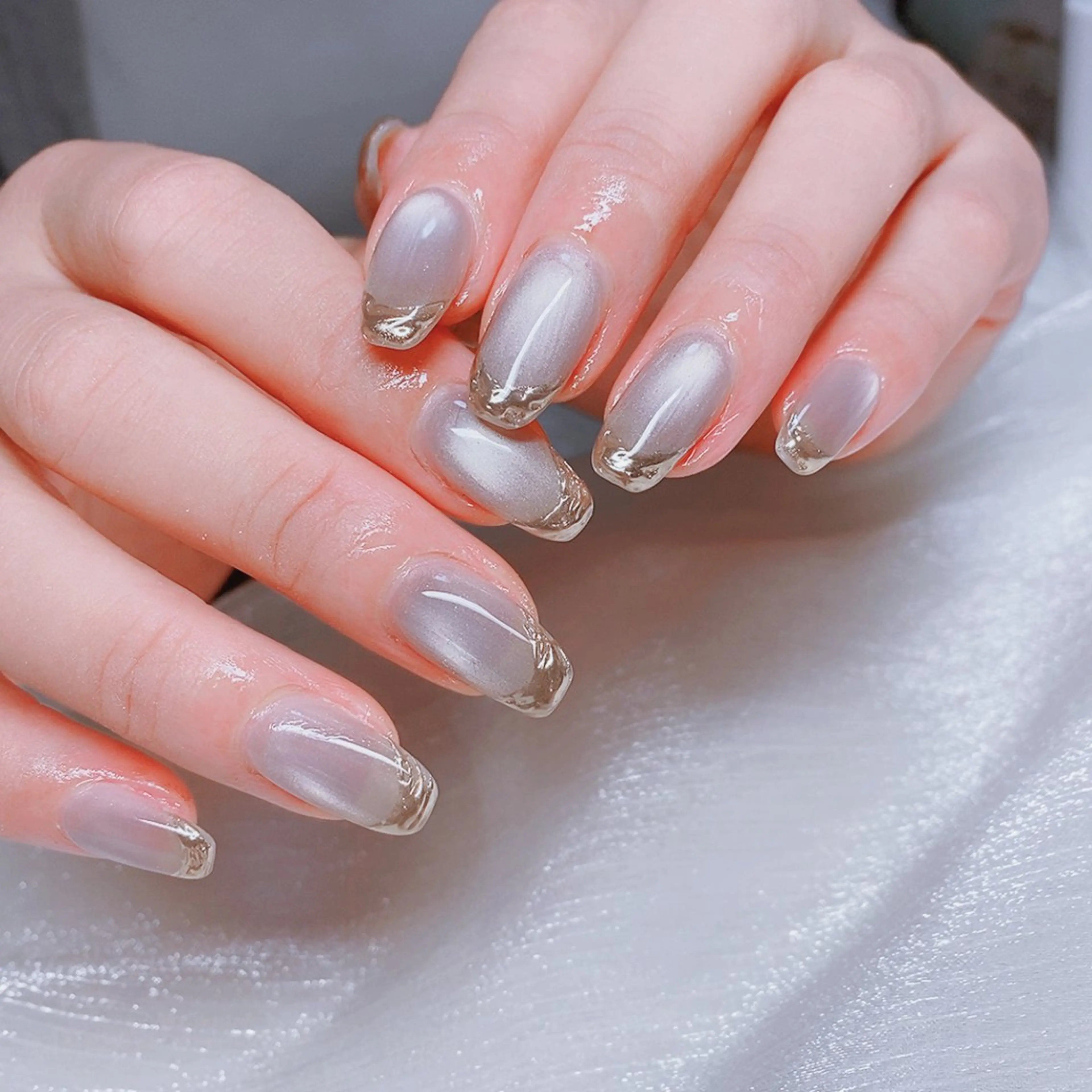 ネイル フレンチネイル ミラーネイル Nail Yunaのネイルデザイン