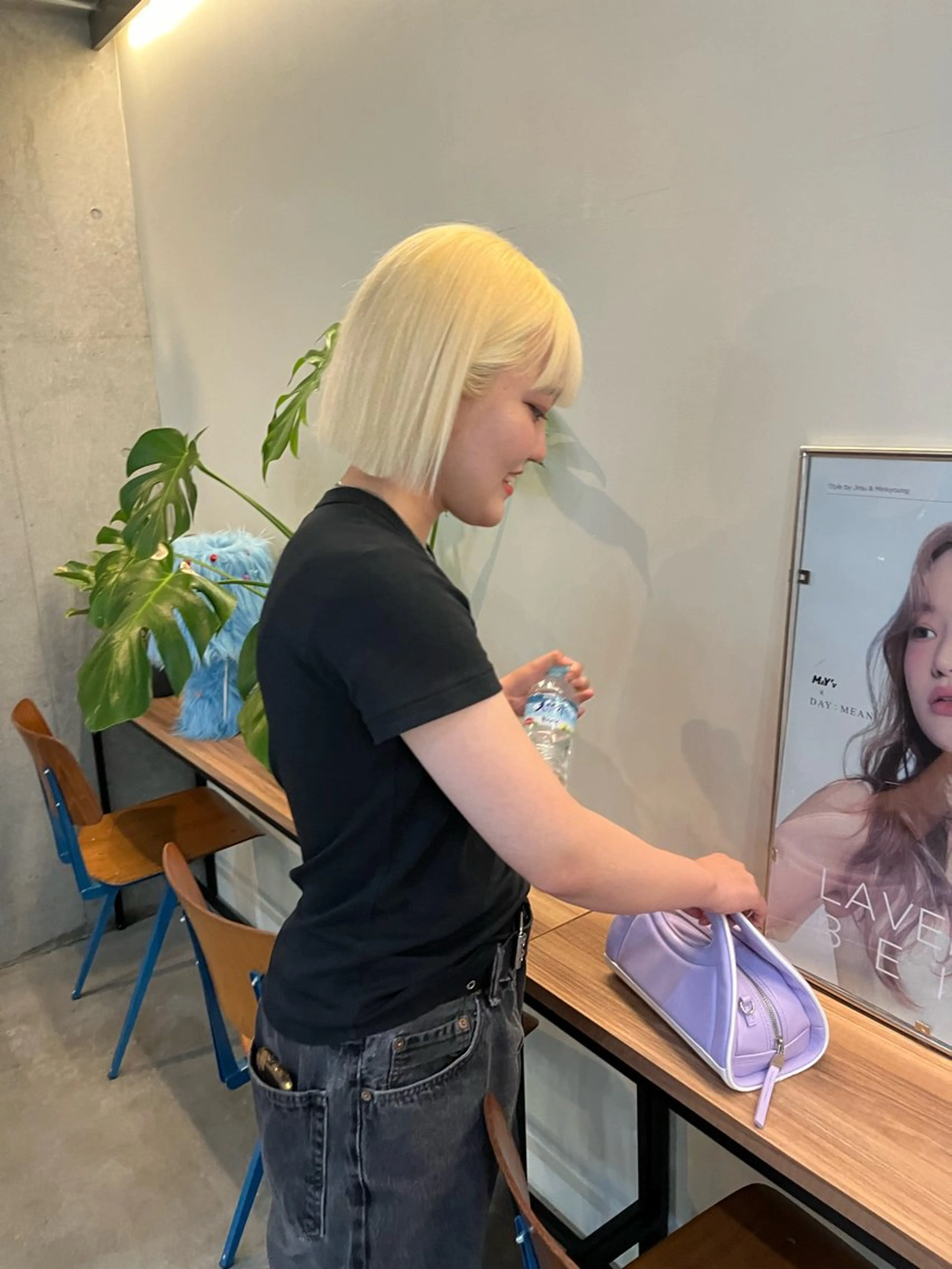 ショート 切りっぱなしボブ アッシュ アッシュブラウン ボブ 韓国風ヘア カット トリートメント レイヤーカット\ウル フ　chinatsuのヘアスタイル