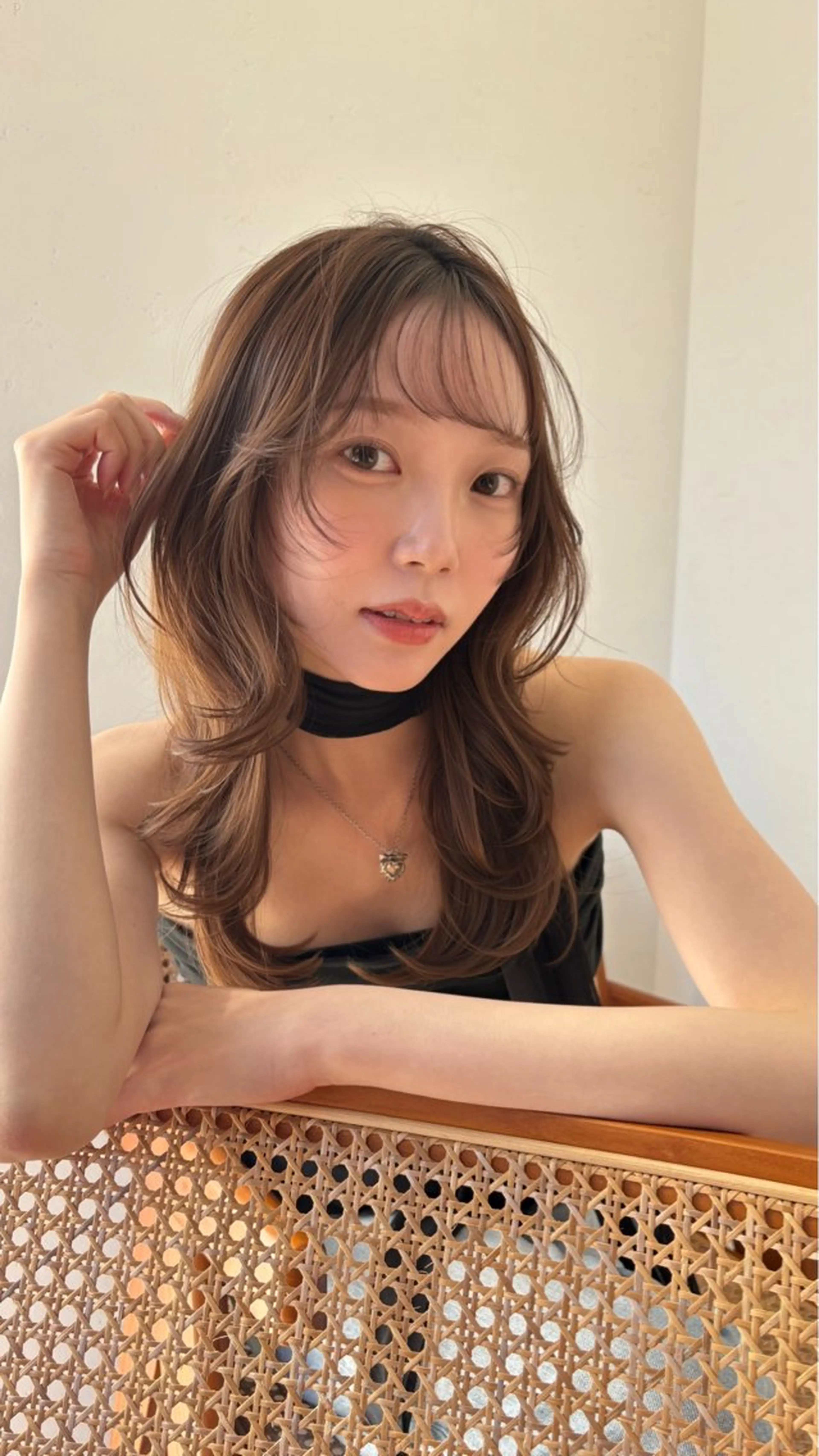 セミロング 顔まわりレイヤー 顔周りカット レイヤーカット 小顔カット カット レイヤーカット ♥kanaのヘアスタイル