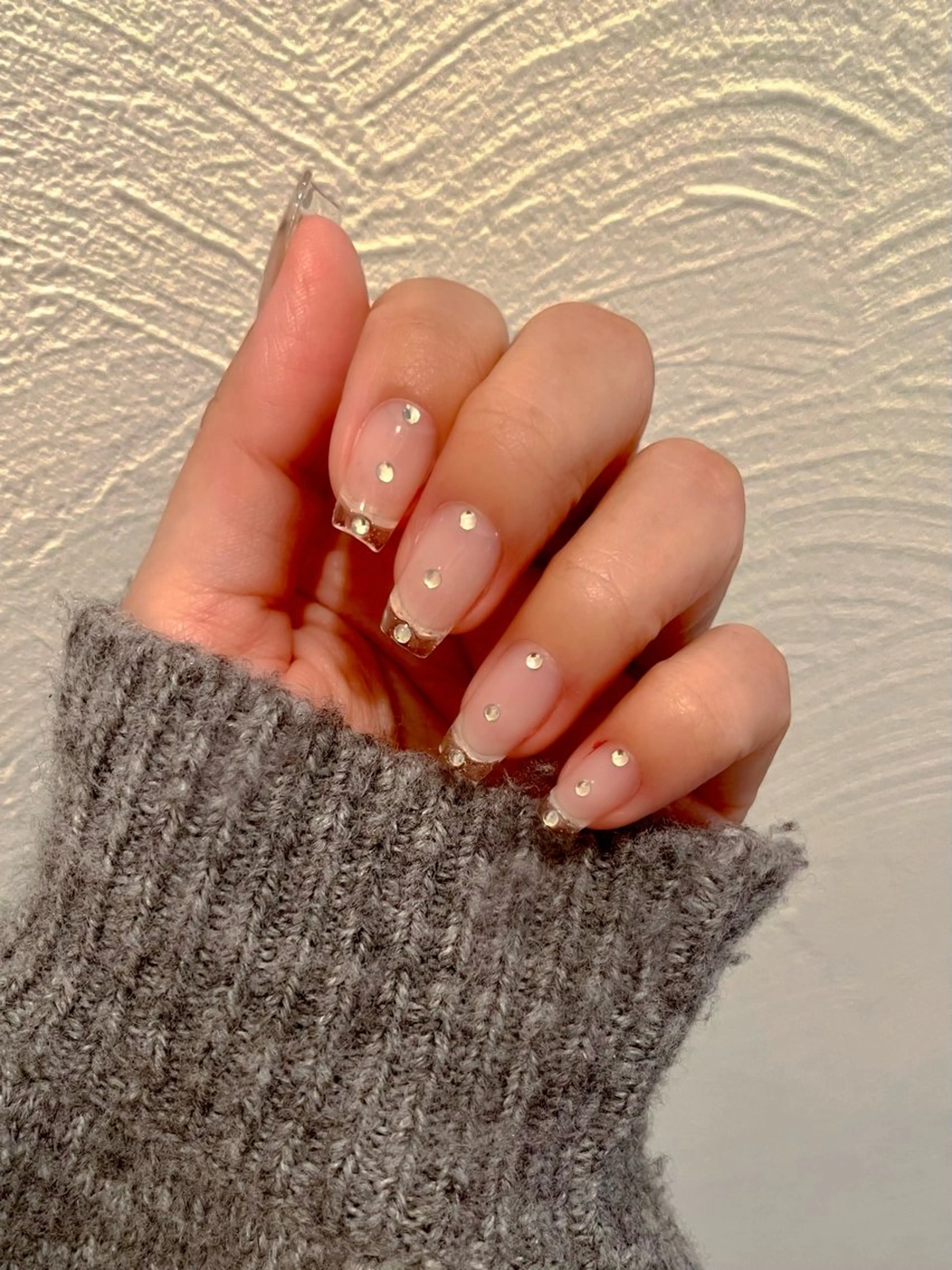 ネイル クリアネイル 長さ出し スカルプネイル シンプルネイル nine.🦋 YUKOのネイルデザイン