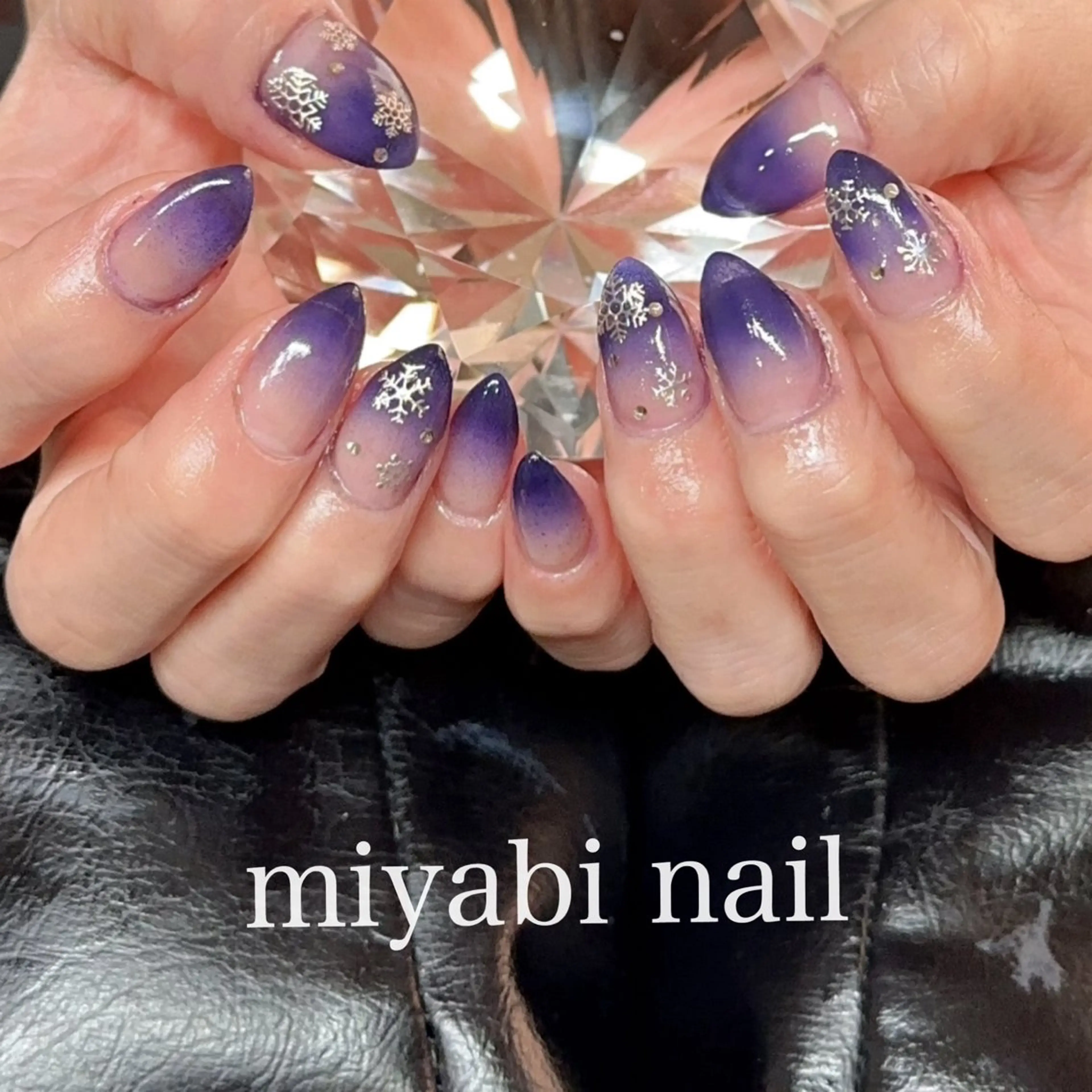 ネイル アートネイル ブルー ジェルネイル グラデーション 夏ネイル ハンドネイル miyabi nail 桂川駅近くのネイルデザイン