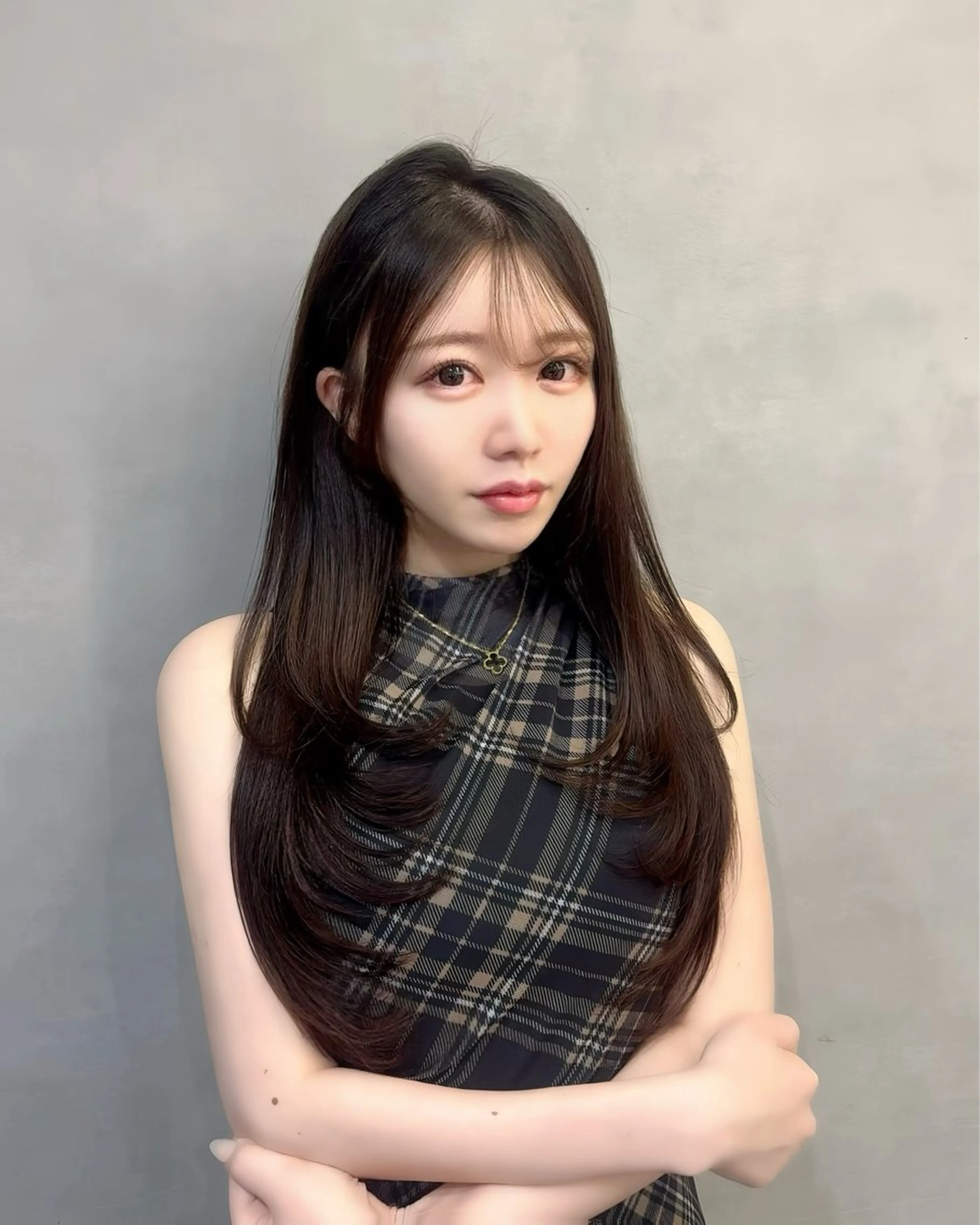 ロング カラー ブラウンカラー レイヤーカット 宮本 優のヘアスタイル