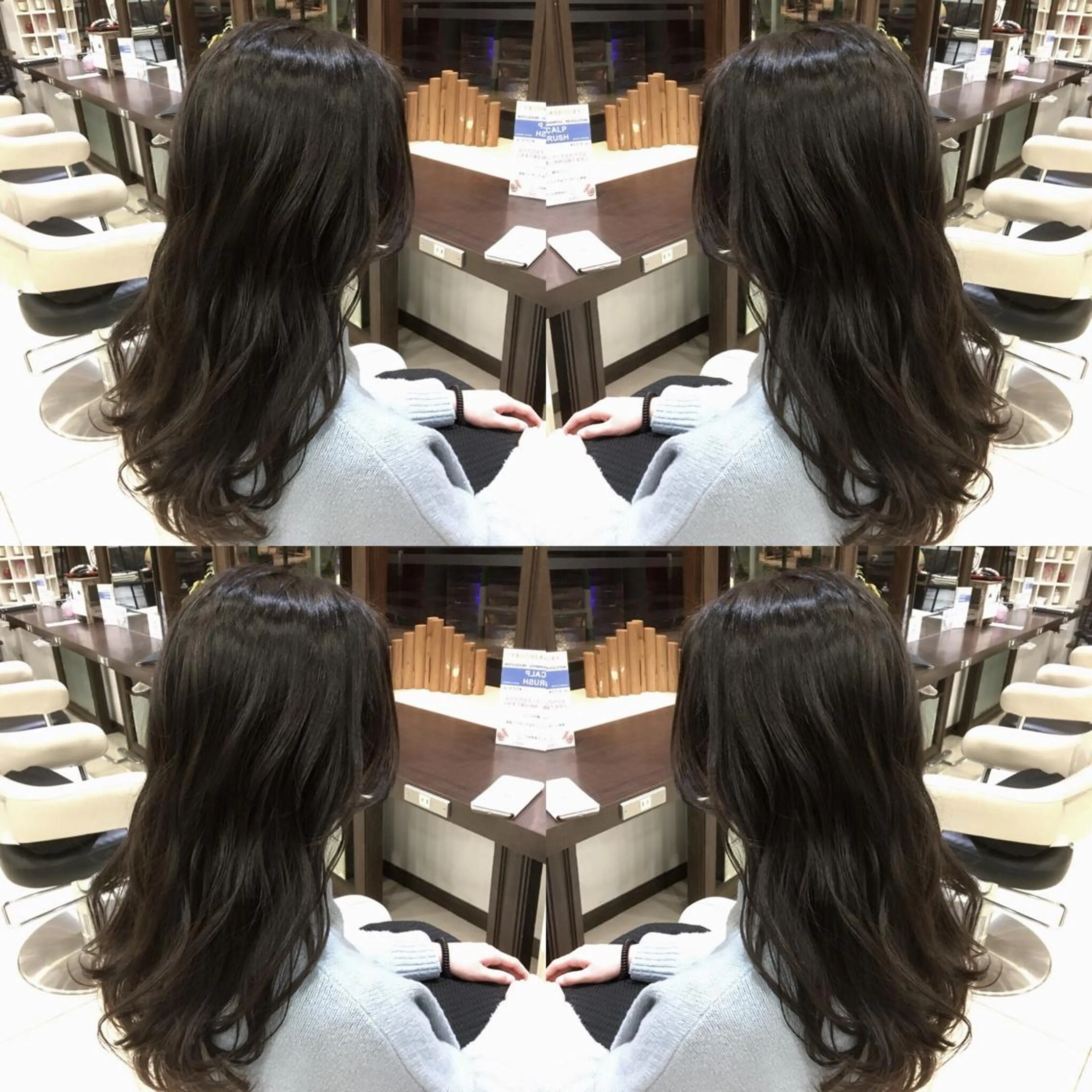 セミロング カラー ヘアアレンジ ハイライトカラー 外国人風カラー ハイライト カット トリートメント 三川 洋樹のヘアスタイル