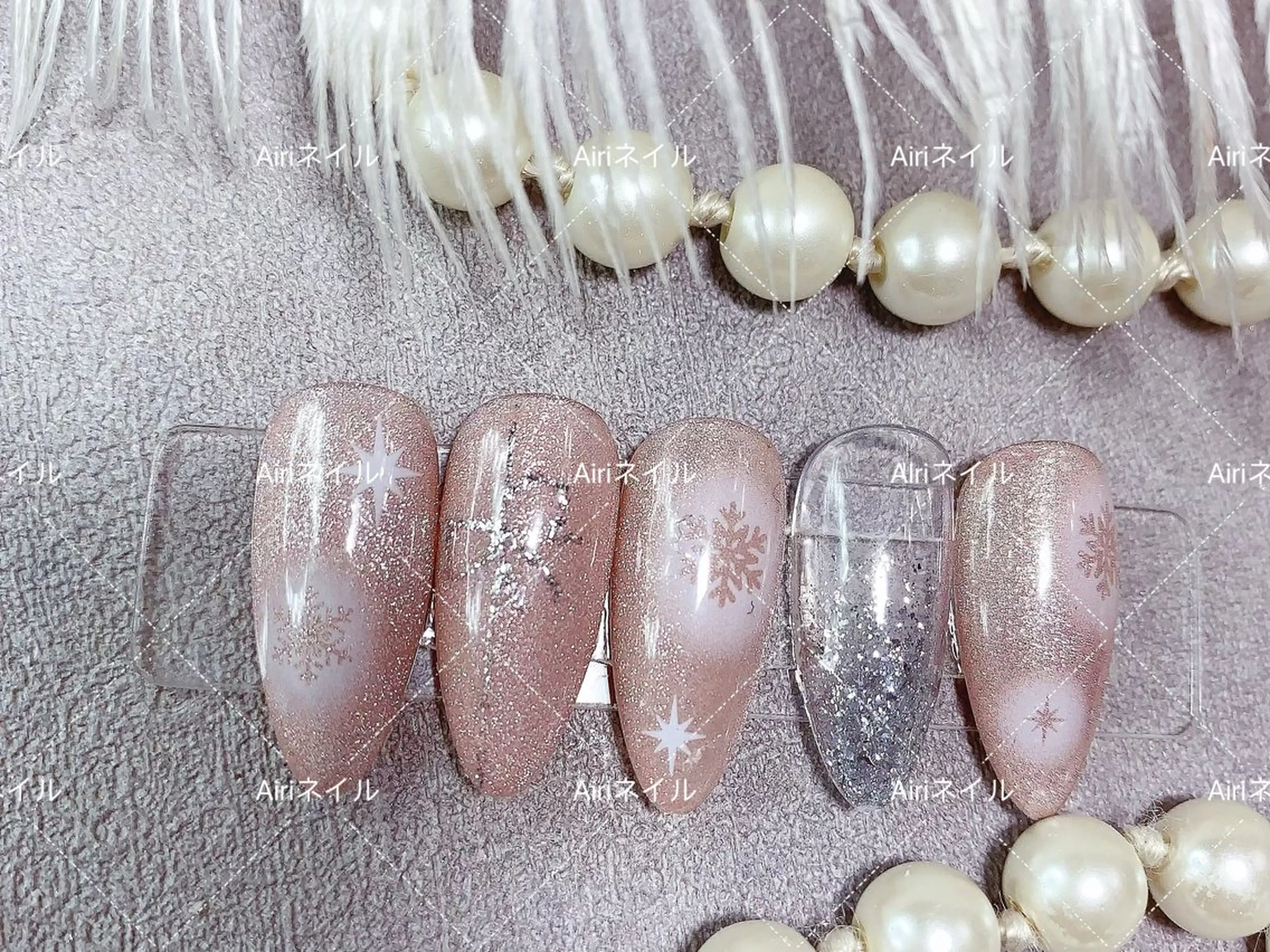 ネイル ハンドネイル ネイルサロンAiri 長さ出し·シンプルのネイルデザイン