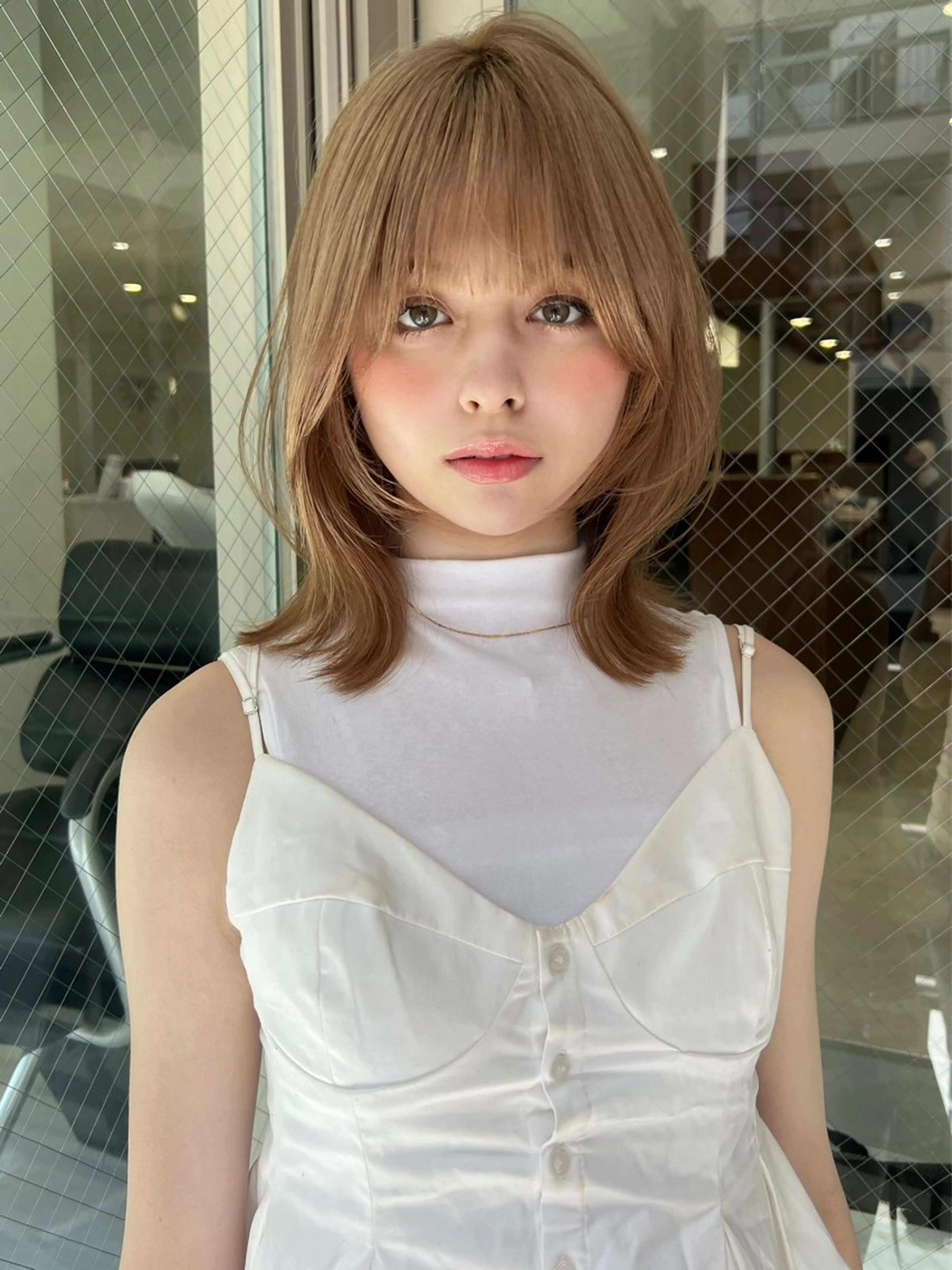 ミディアム カラー 透明感カラー ダブルカラー カット ヘアカラー 小顔ボブ jilblanカホのヘアスタイル