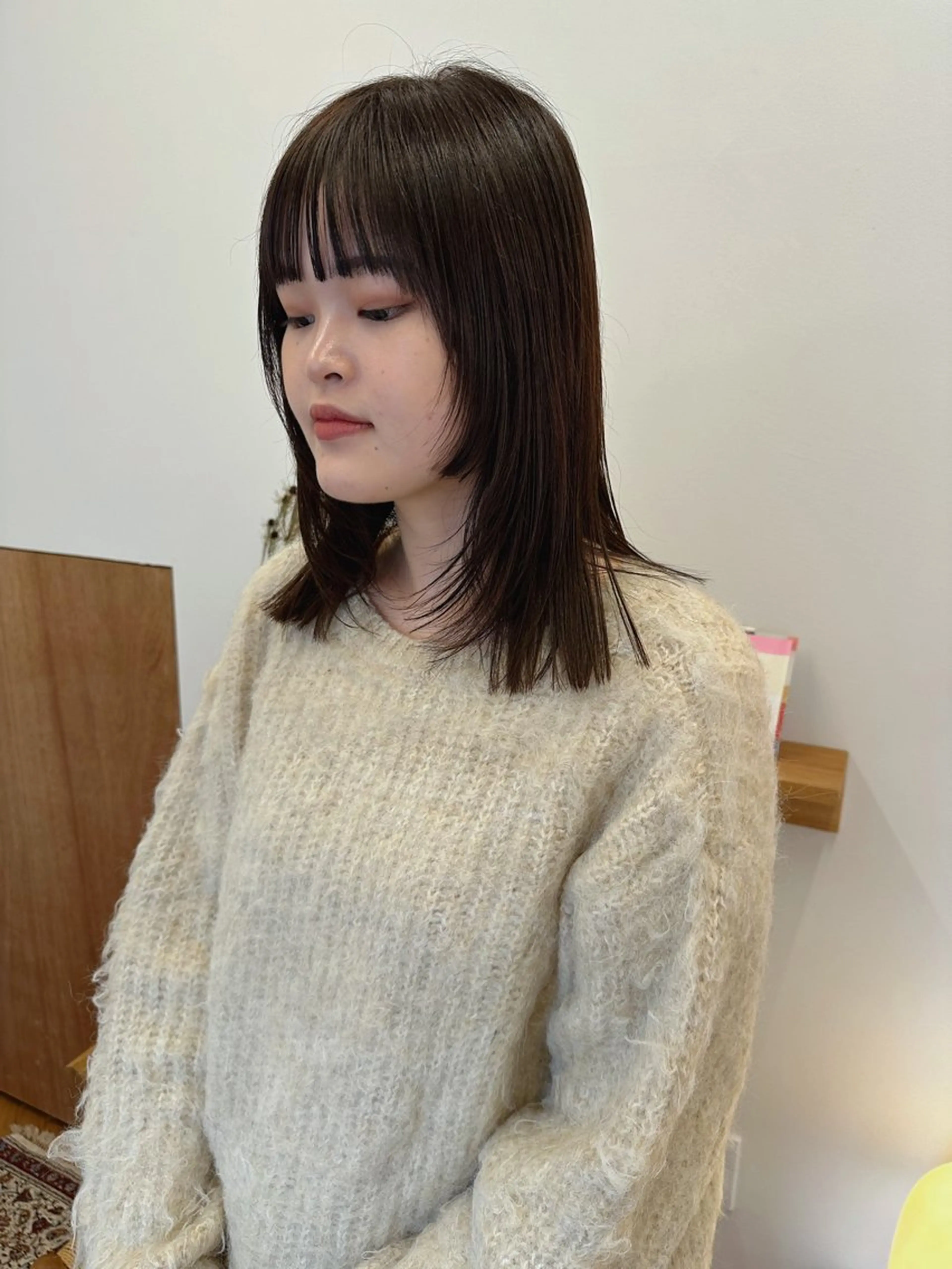 ミディアム カラー yupi🐈⬛ レイヤー/パーマのヘアスタイル