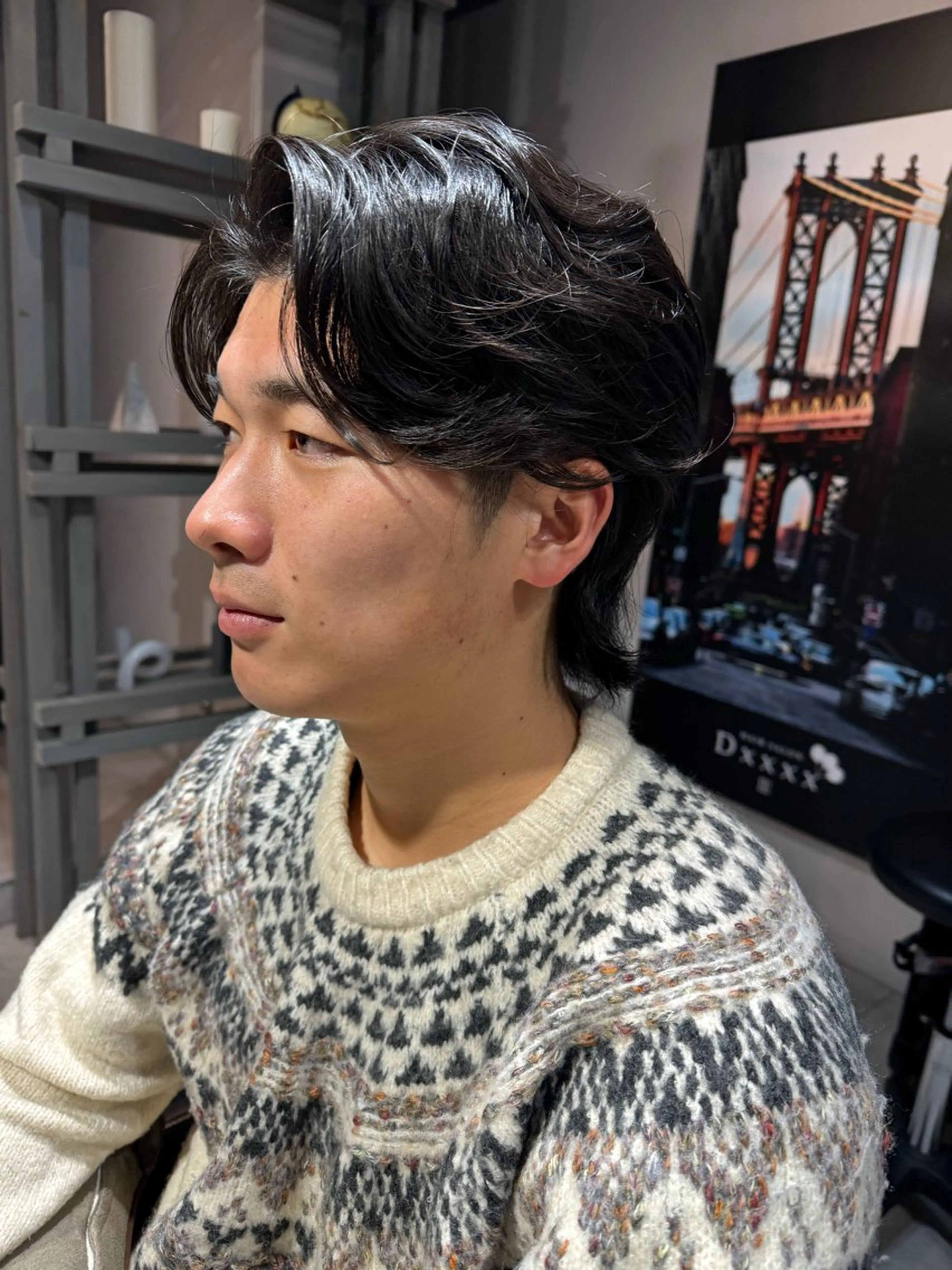 ミディアム パーマ メンズ センターパート カット パーマ トリートメント Dxxxx III所属・女性目線の大人 メンズ*Ayakaのヘアスタイル