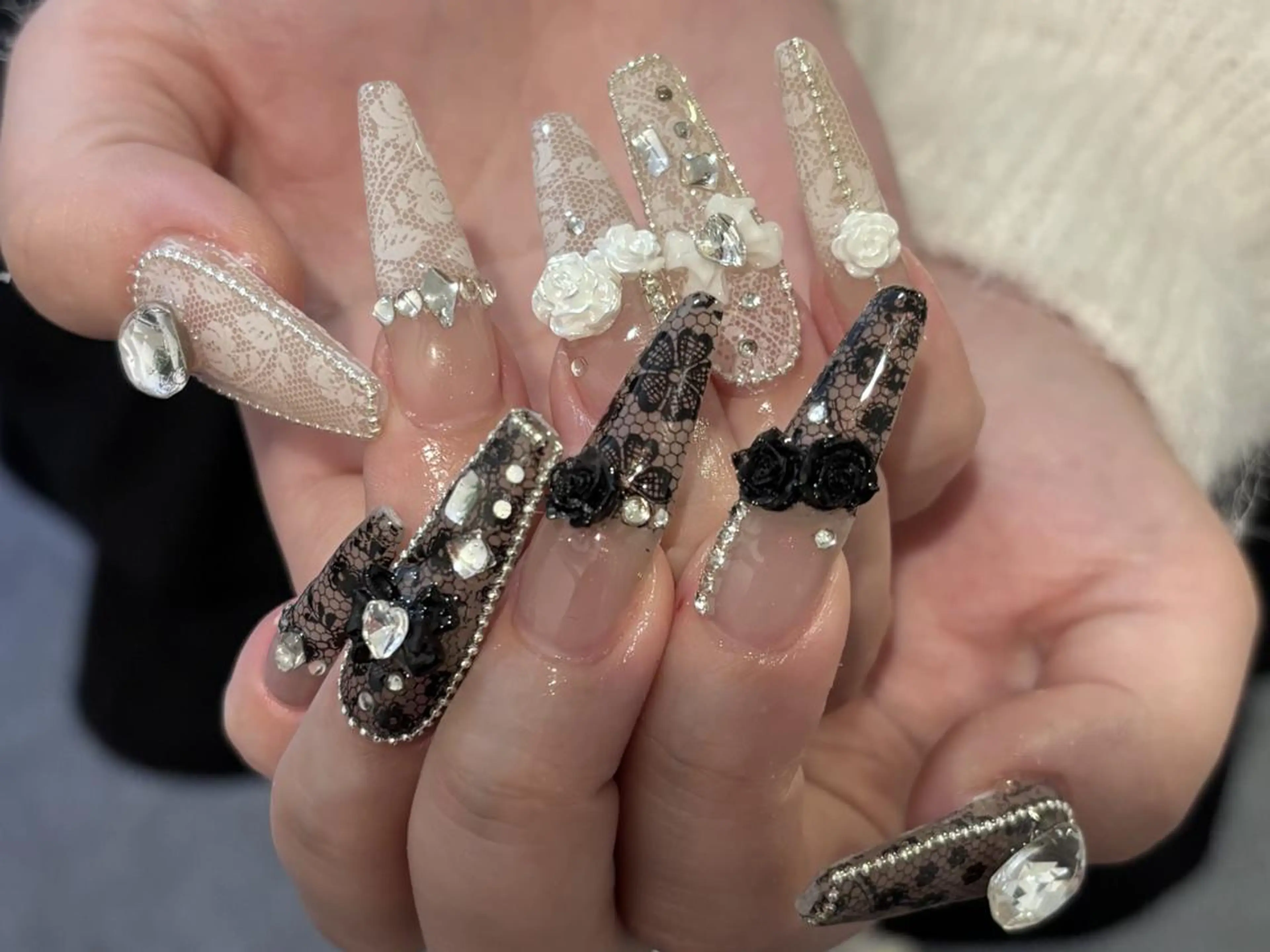 ネイル 長さ出し グラデーション 卒業式 キラキラネイル マグネットネイル ハンドネイル Rin Nail池袋のネイルデザイン