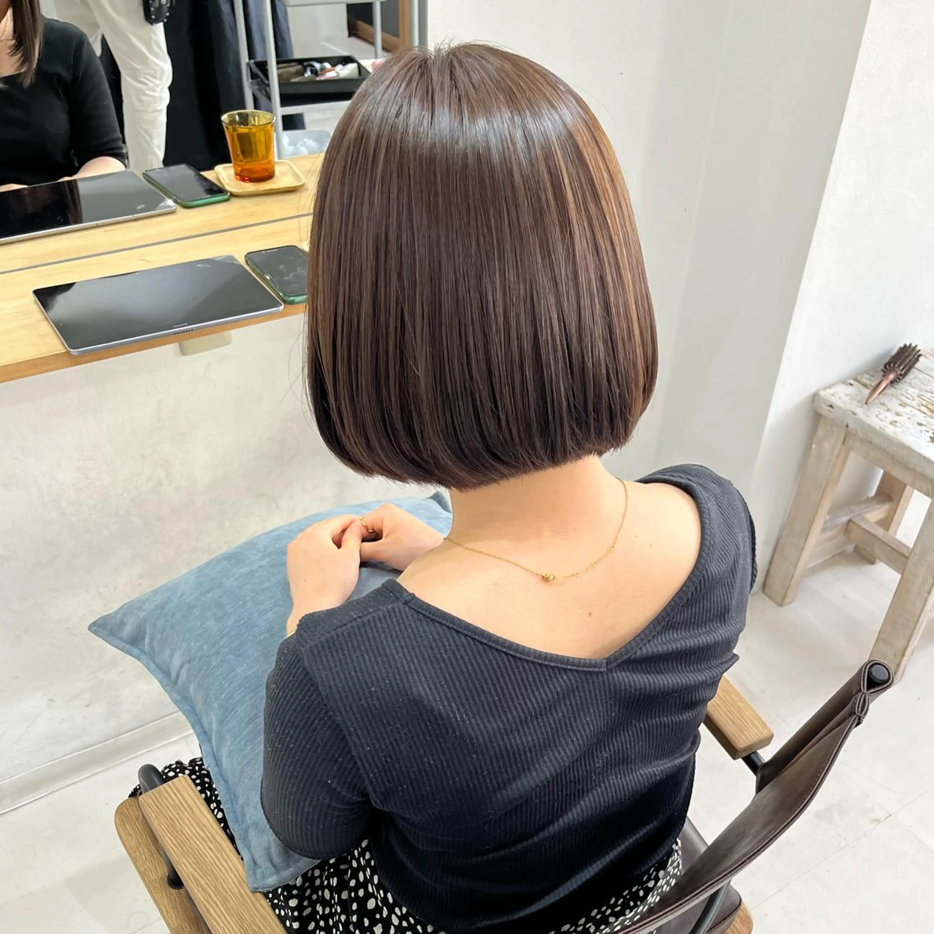 ショート カラー アッシュ ベージュカラー emma所属・RINA 韓国ヘア/半個室のヘアスタイル