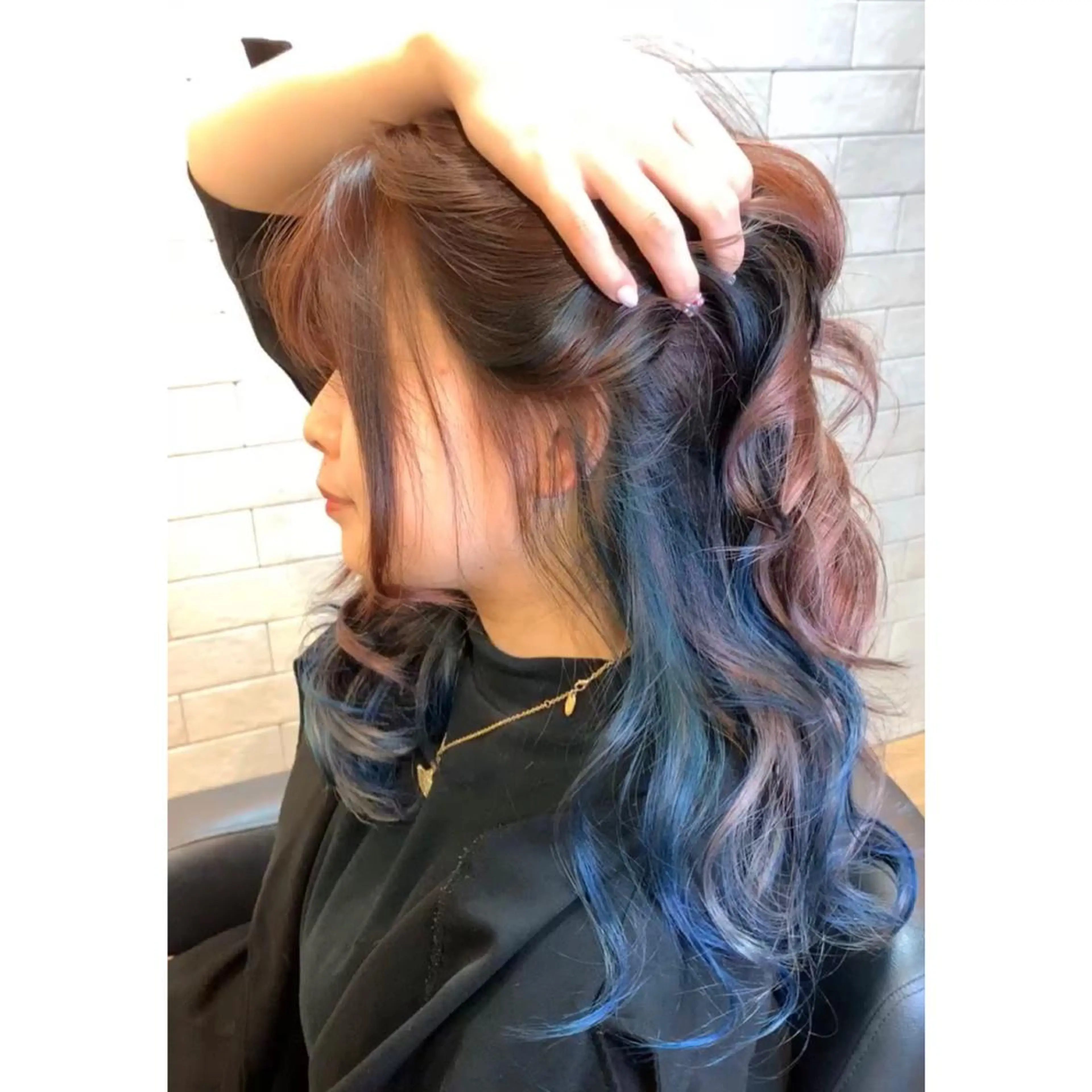 ロング カラー ブリーチ ツートーンカラー ✂︎KALOU✂︎ 寺野 克のヘアスタイル
