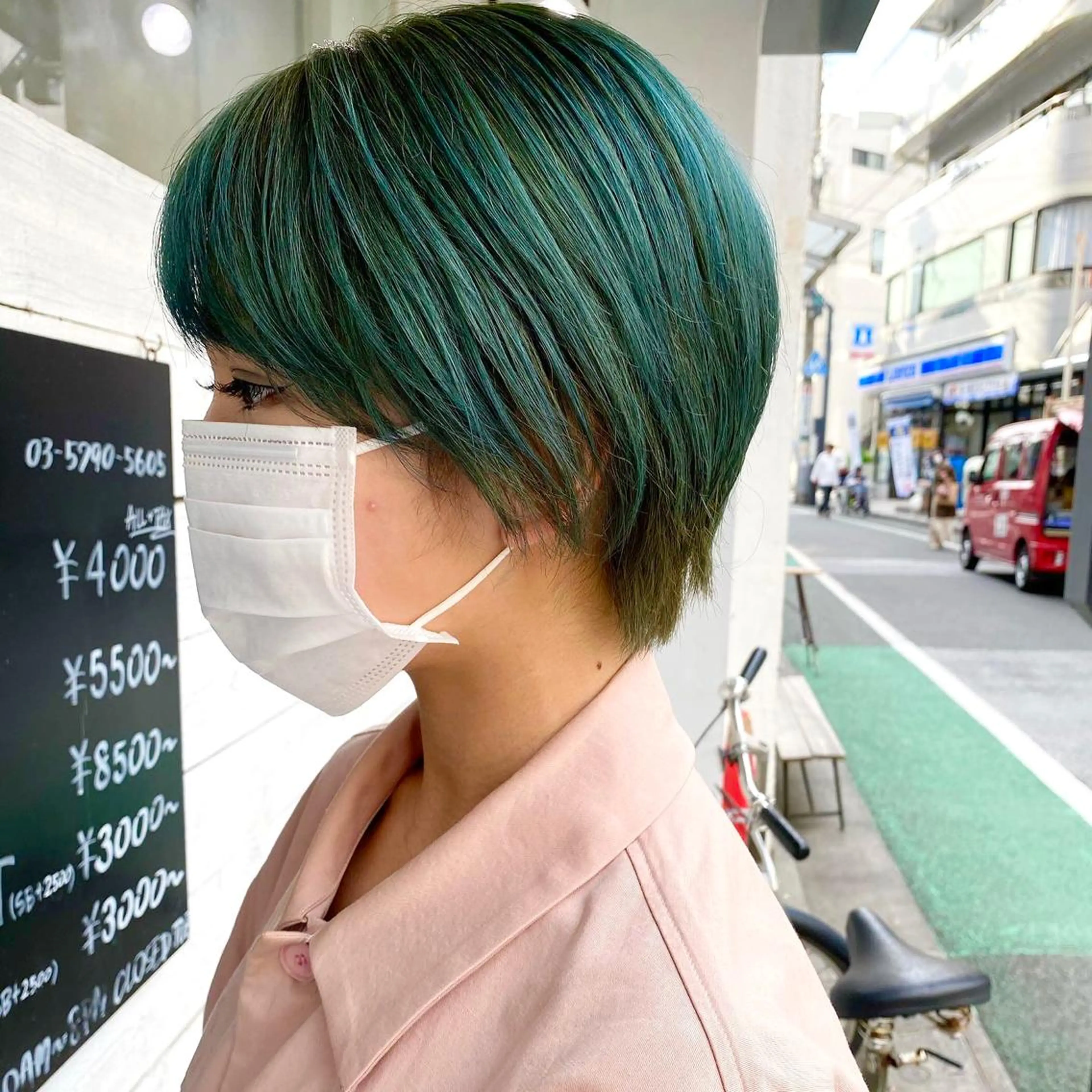 ショート カラー カット ヘアカラー トリートメント 森貴裕/ベージュ/ パーマ/オリーブのヘアスタイル