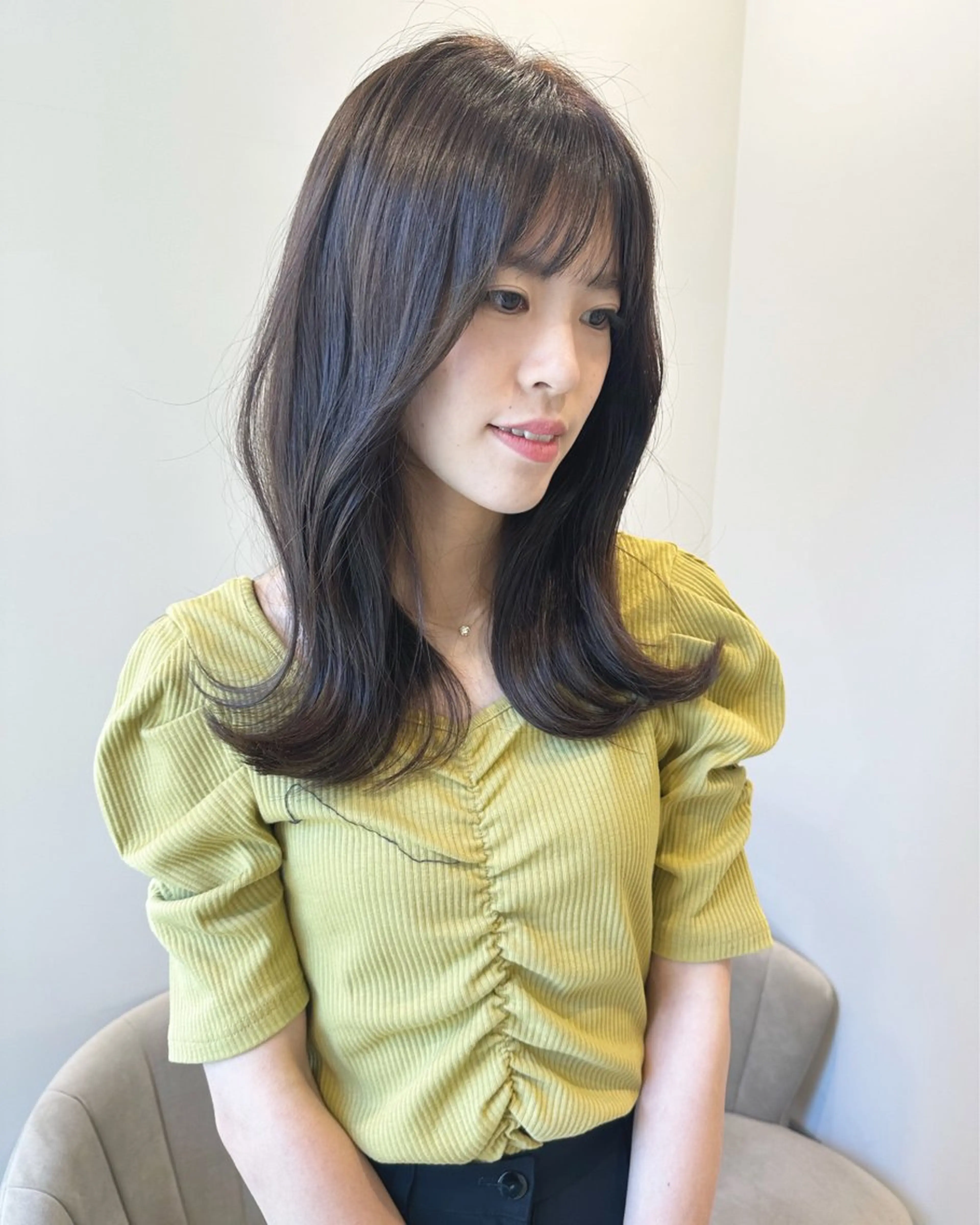 セミロング カラー ヘアアレンジ カット ヘアカラー トリートメント Akane レイヤー/艶カラーのヘアスタイル