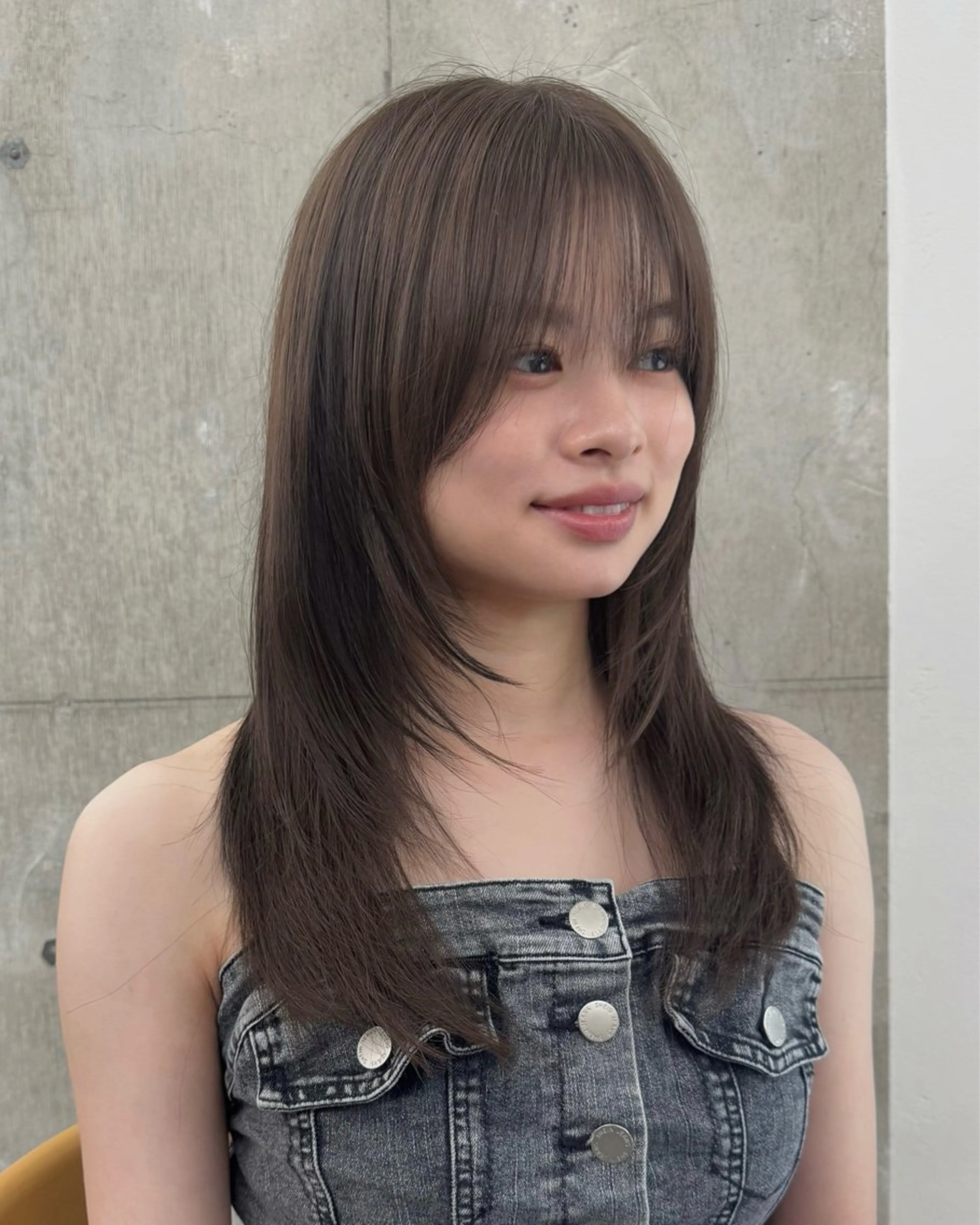 ロング カラー 顔周りカット レイヤーカット 顔周り/レイヤー/ 透明感/みっきーのヘアスタイル