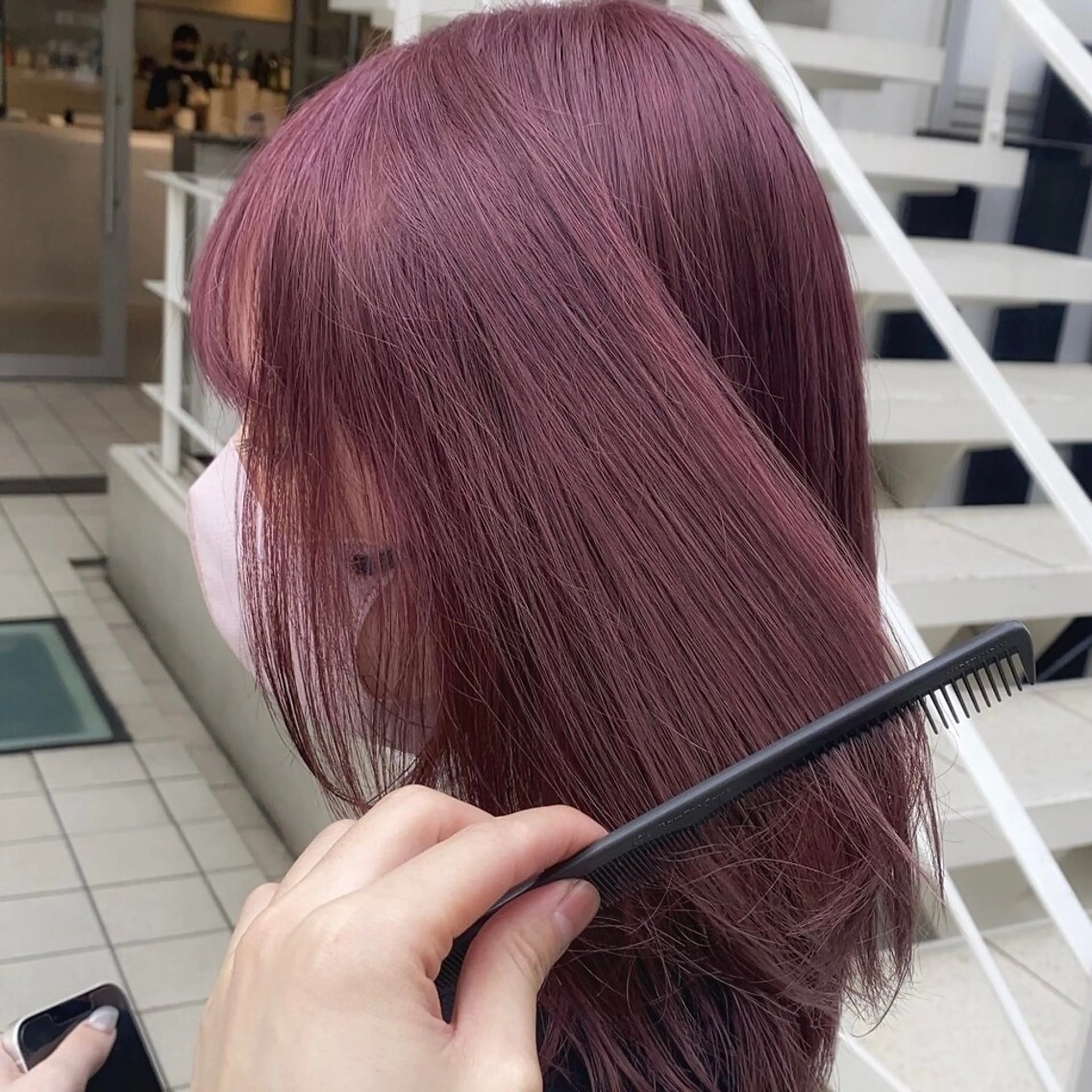 ミディアム カラー ブリーチ ハイトーンカラー ラベンダーカラー ラベンダーピンク ピンクカラー 💖ブリーチ/暖色 𝐘𝐮𝐢💖のヘアスタイル