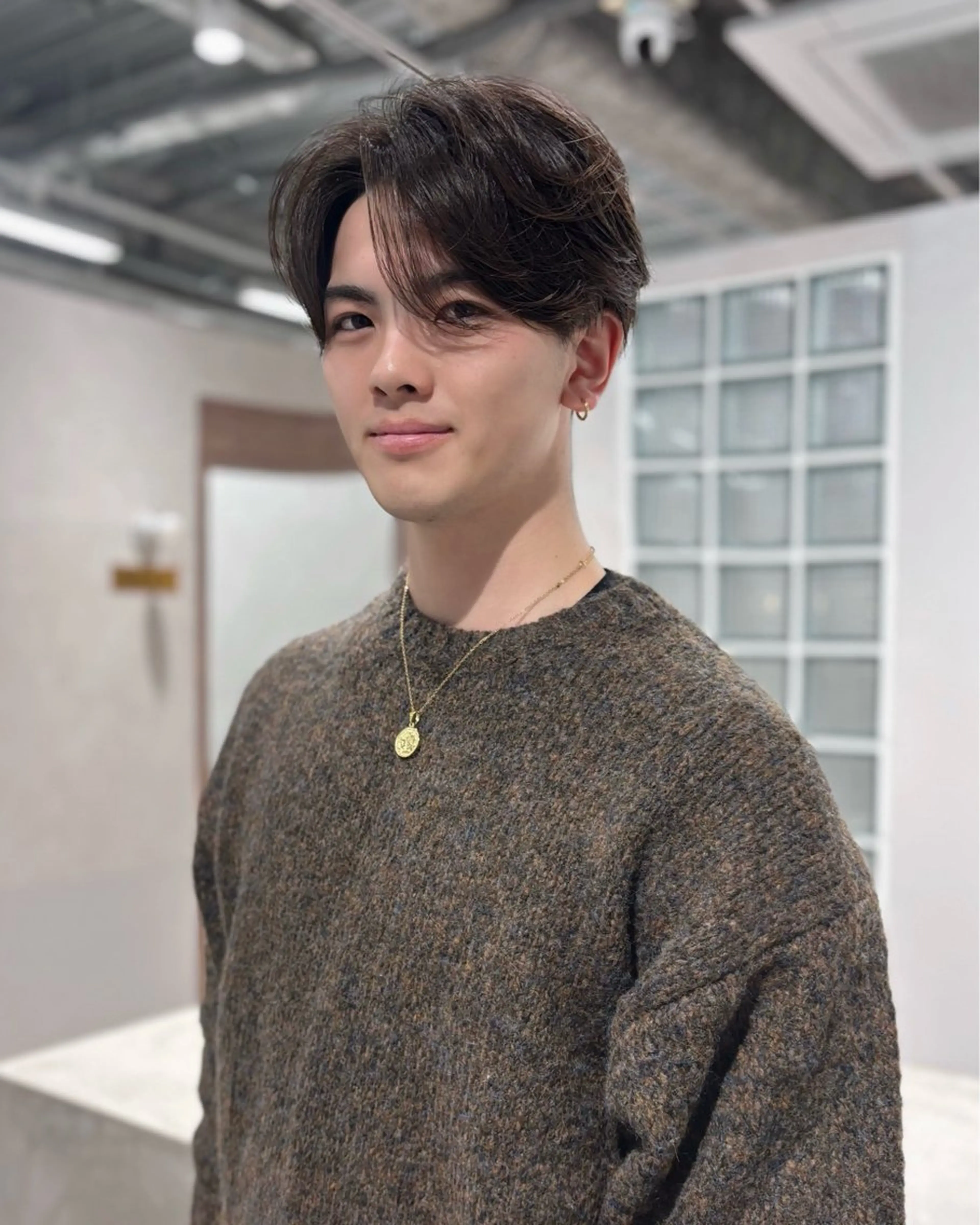 ショート 外国人風カラー かきあげバング garage.所属・吉田 慎冴/メンズパーマのヘアスタイル