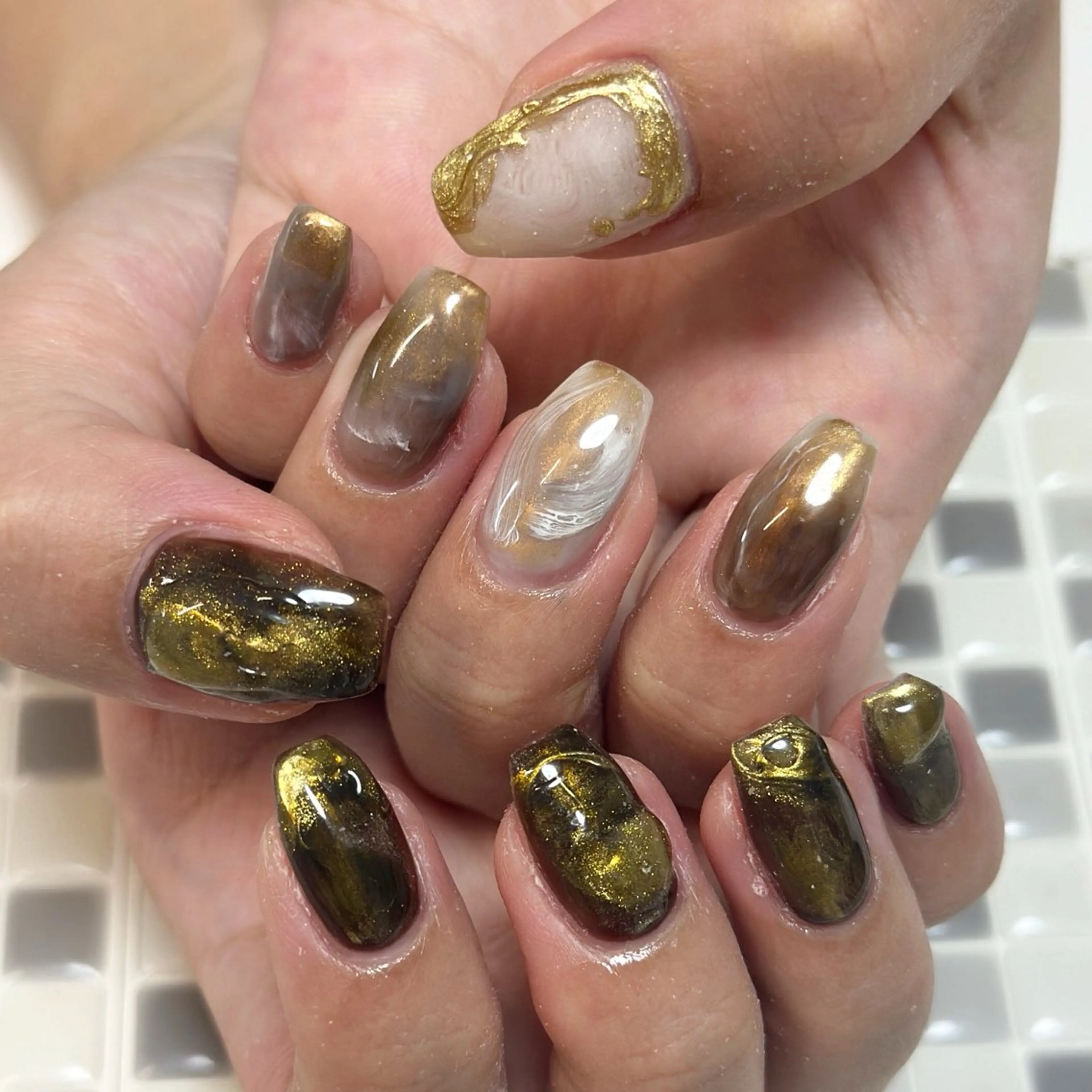 ネイル ブラウン ニュアンスネイル ♡Nailist yui♡のネイルデザイン