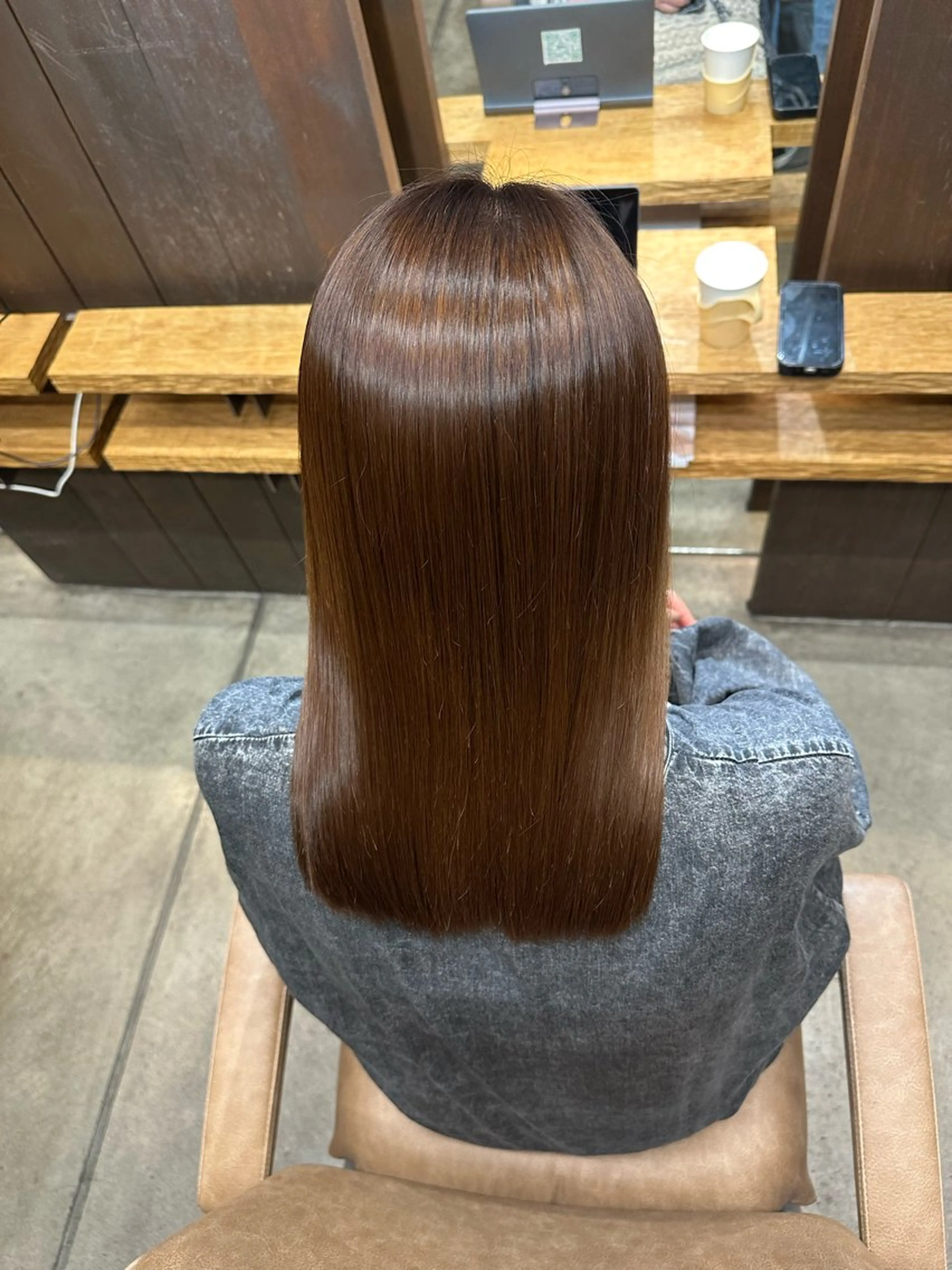 ミディアム カット 縮毛矯正 艶カラー／ 今井春汰のヘアスタイル