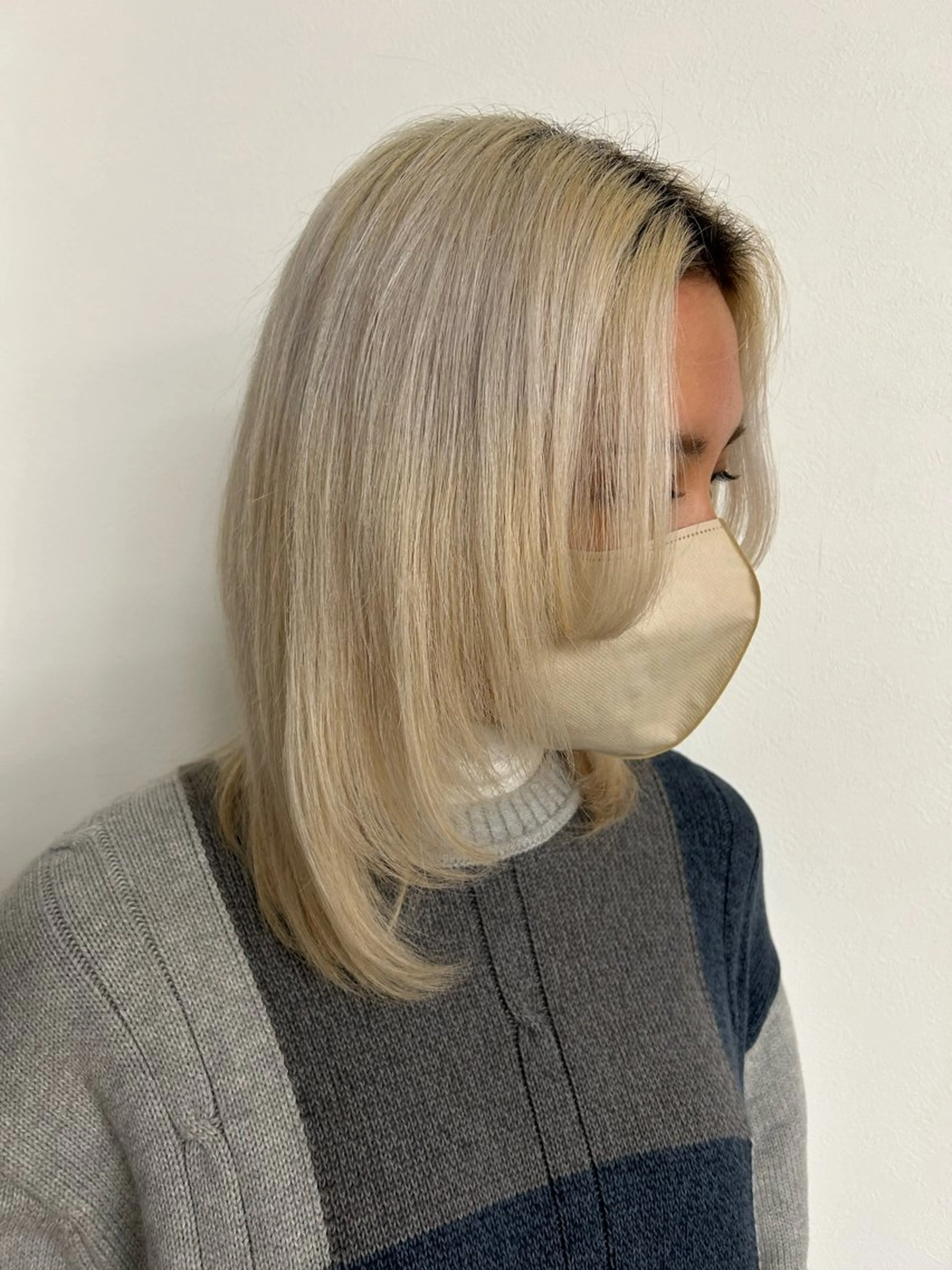 ミディアム レイヤーカット カット トリートメント alpha. カラーエクステ下妻のヘアスタイル