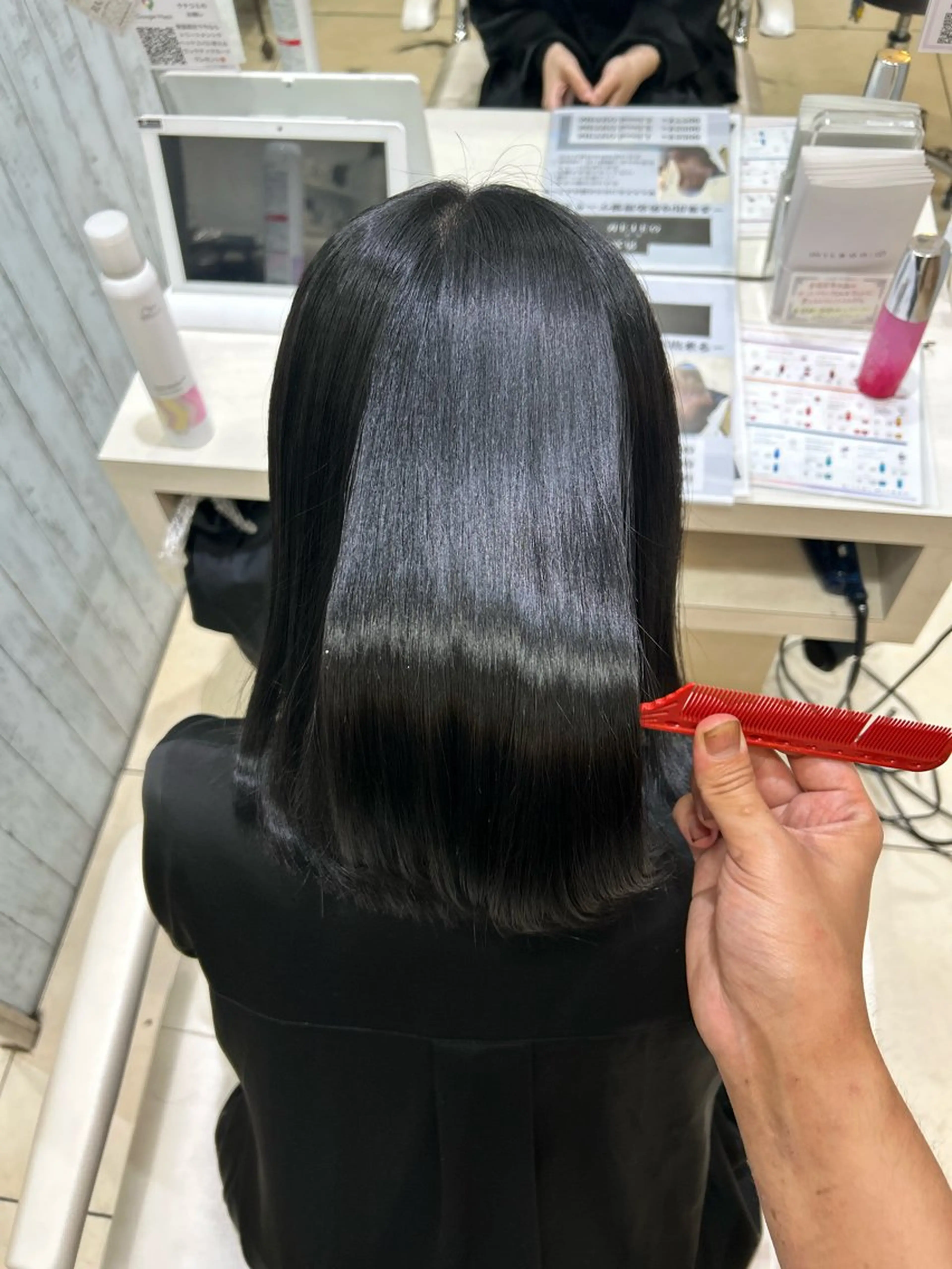 セミロング カット 縮毛矯正 【髪質改善カラー】 瀧田嵐士🇰🇷のヘアスタイル