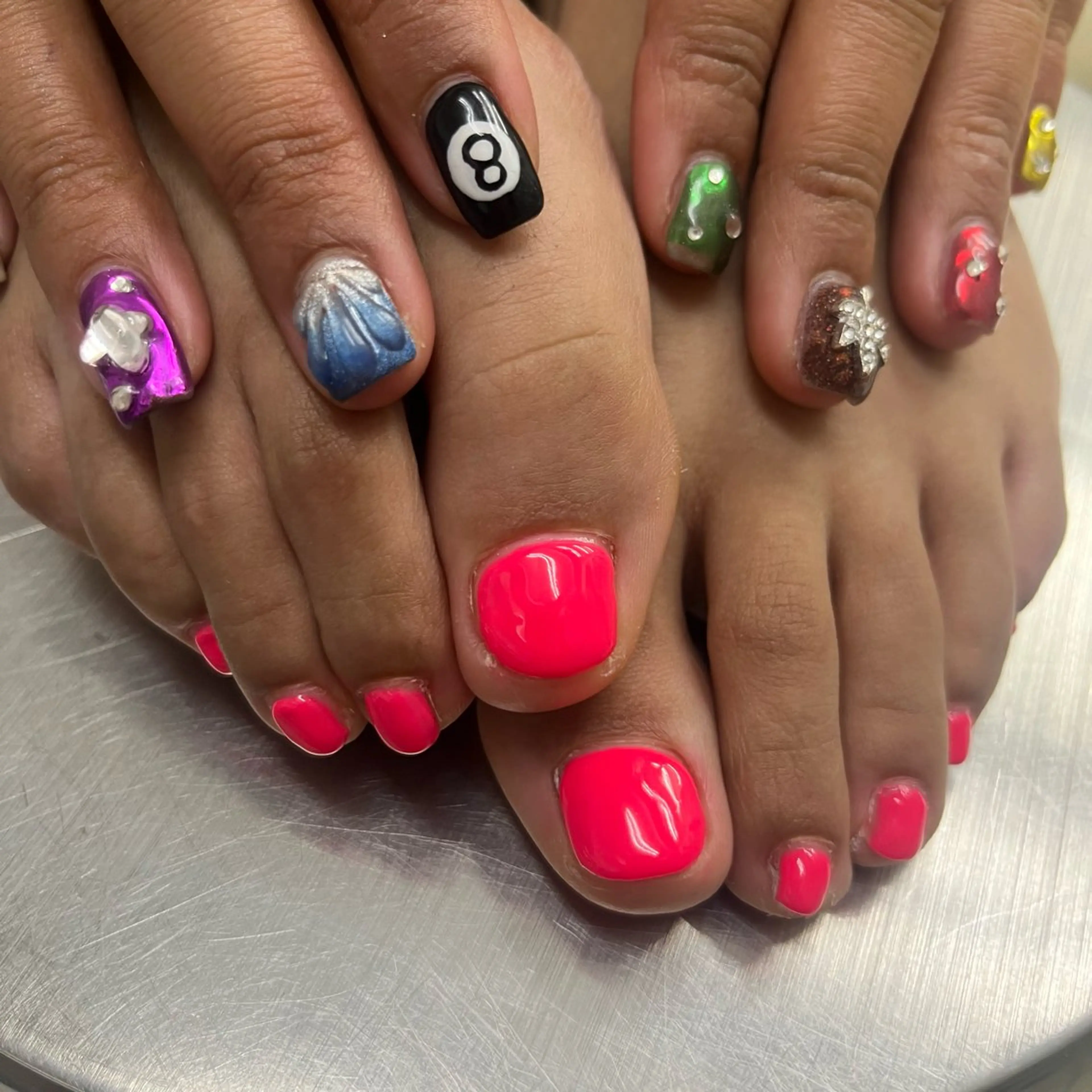 ネイル ピンク ハンドネイル ヘアセット･ネイル 🎀あんりん🎀のヘアスタイル