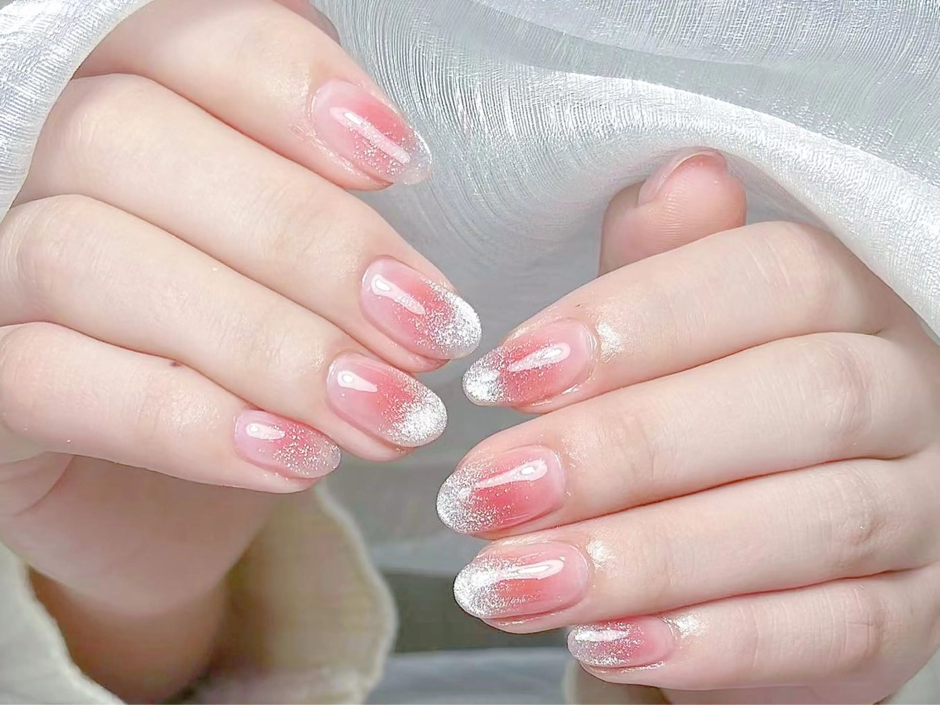 ネイル チークネイル 長さ出し フレンチネイル グラデーション マグネットネイル ハンドネイル ハンドケア 💕Dreamy KIYO💕のネイルデザイン