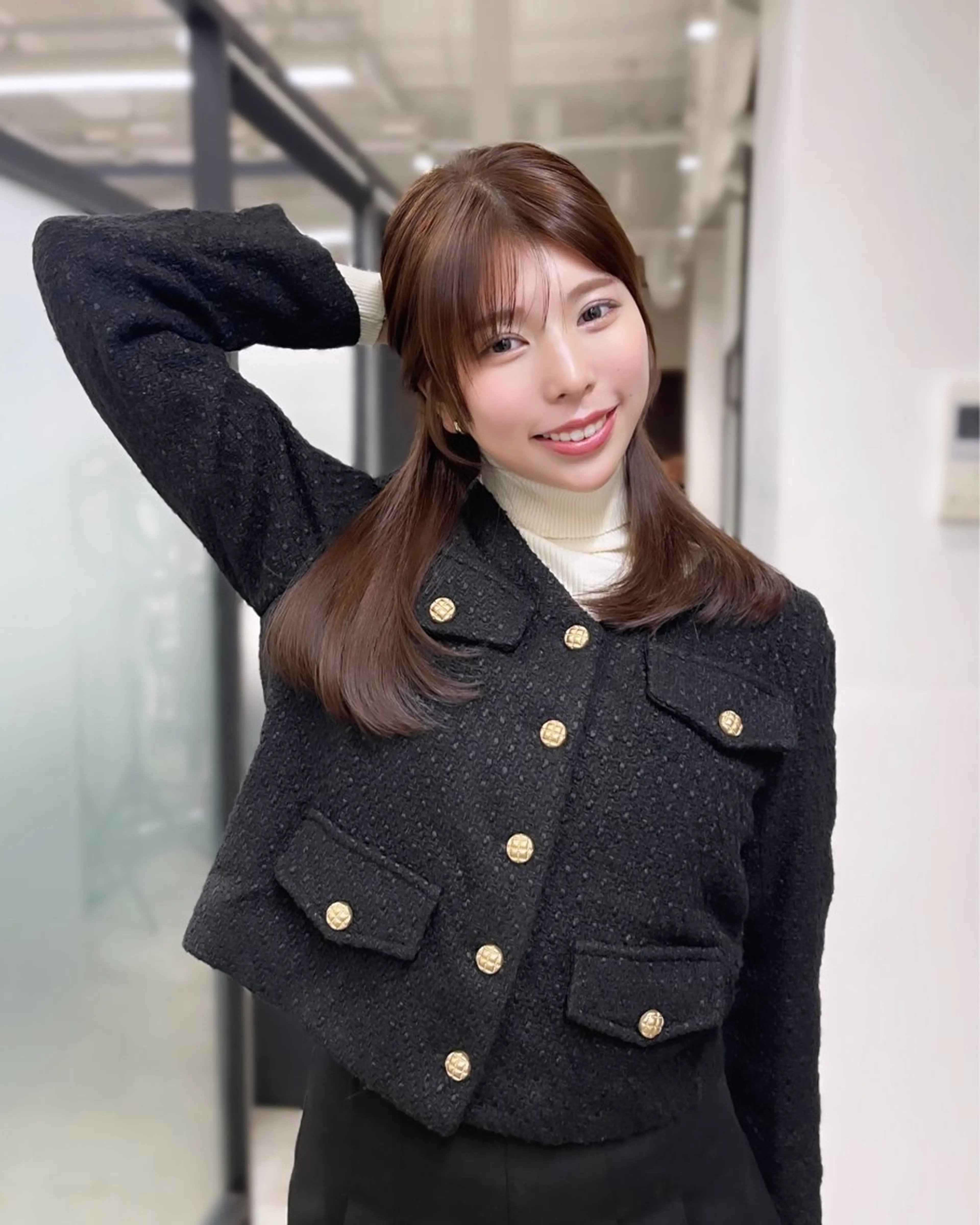 セミロング 韓国風ヘア レイヤーカット カット ヘアカラー トリートメント 韓国レイヤーカット 髪質改善▫️水野有真のヘアスタイル