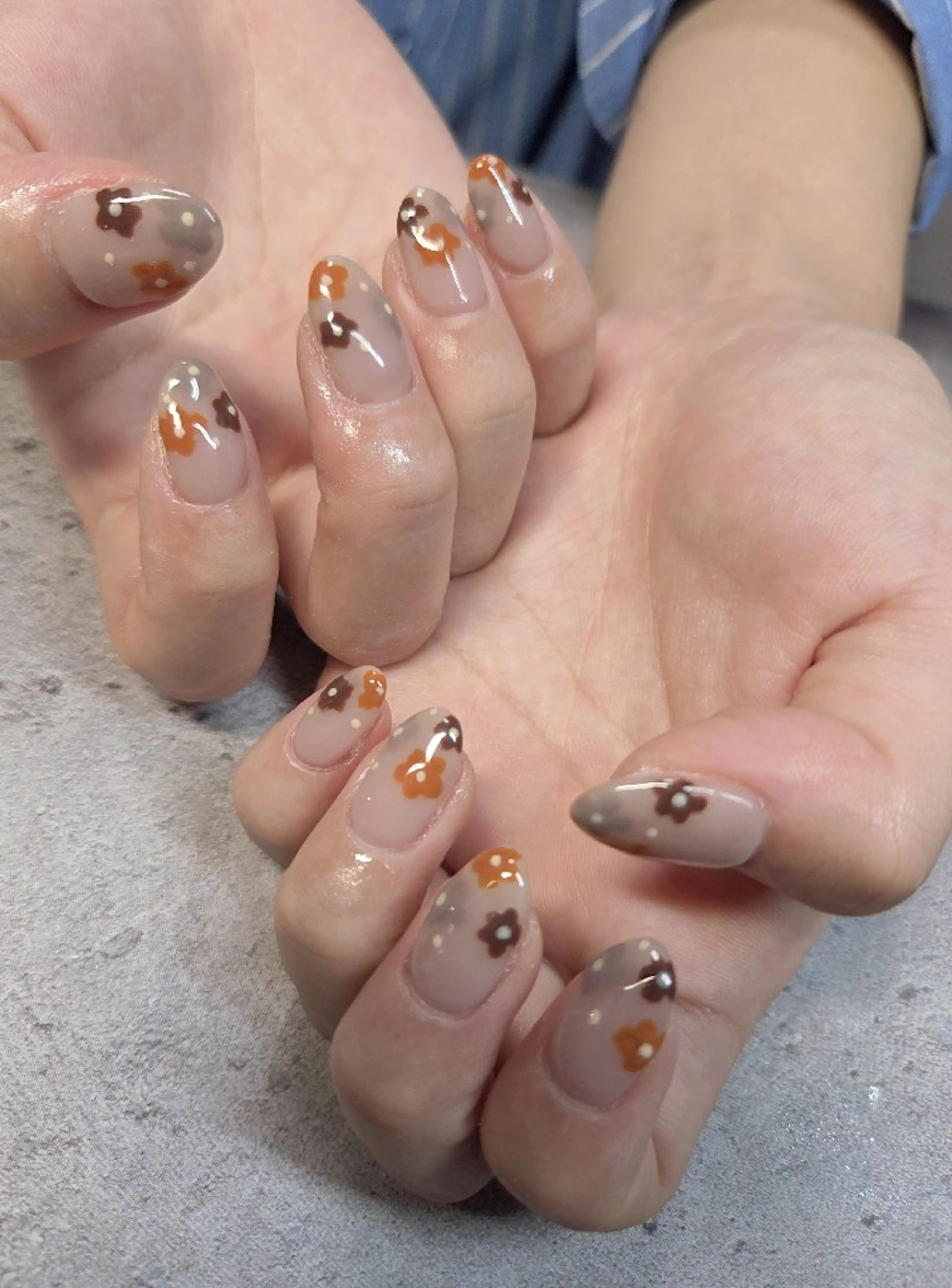 ネイル フラワーネイル ジェルネイル 氷ネイル・うるうるネイル 持ち込み パラジェル ハンドネイル flure de neige yukiのネイルデザイン