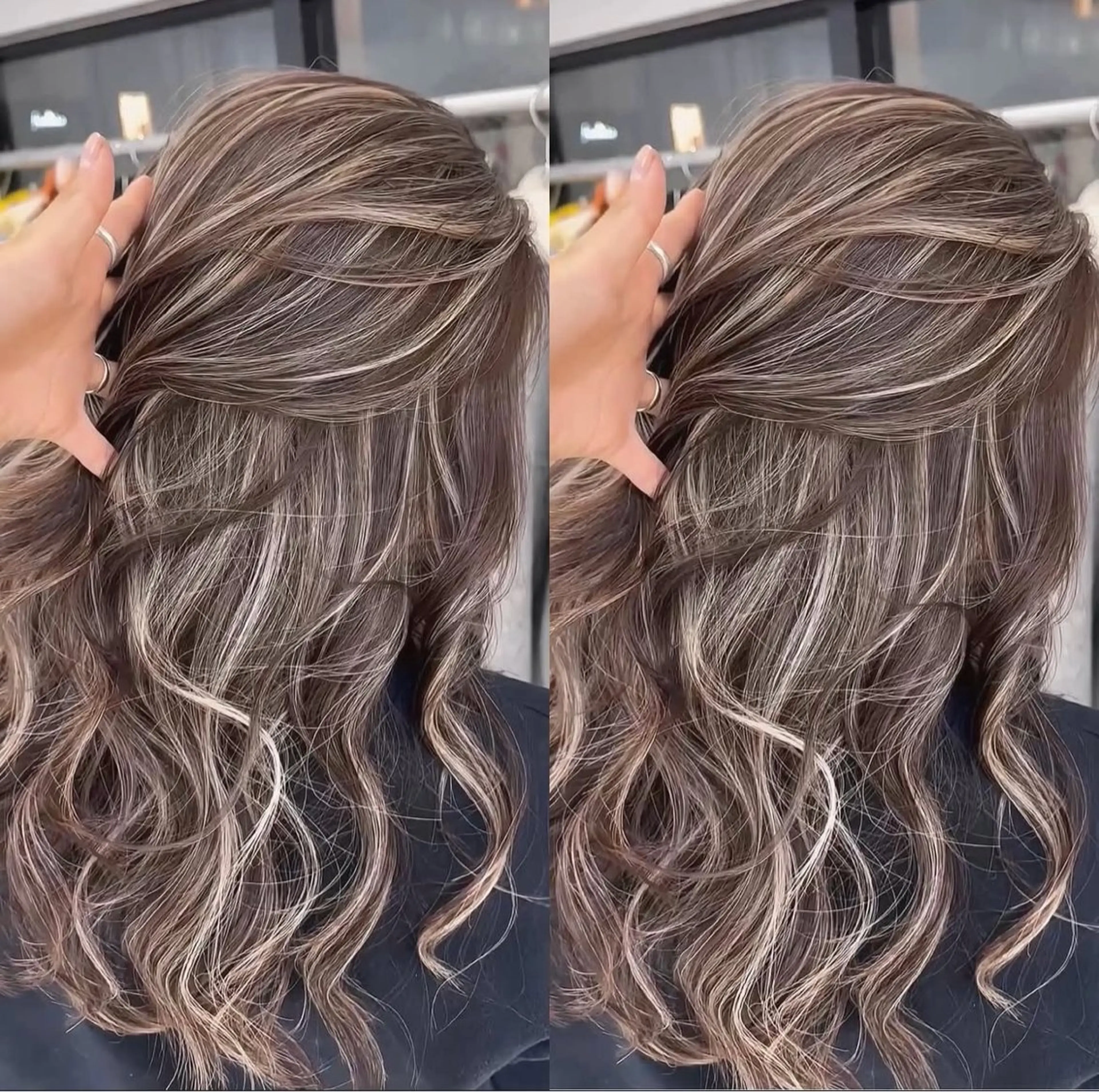 ロング カラー ブリーチ デザインカラー ハイライトカラー ハイライト ヘアカラー トリートメント 表参道/ハイライト バレイヤージュのヘアスタイル