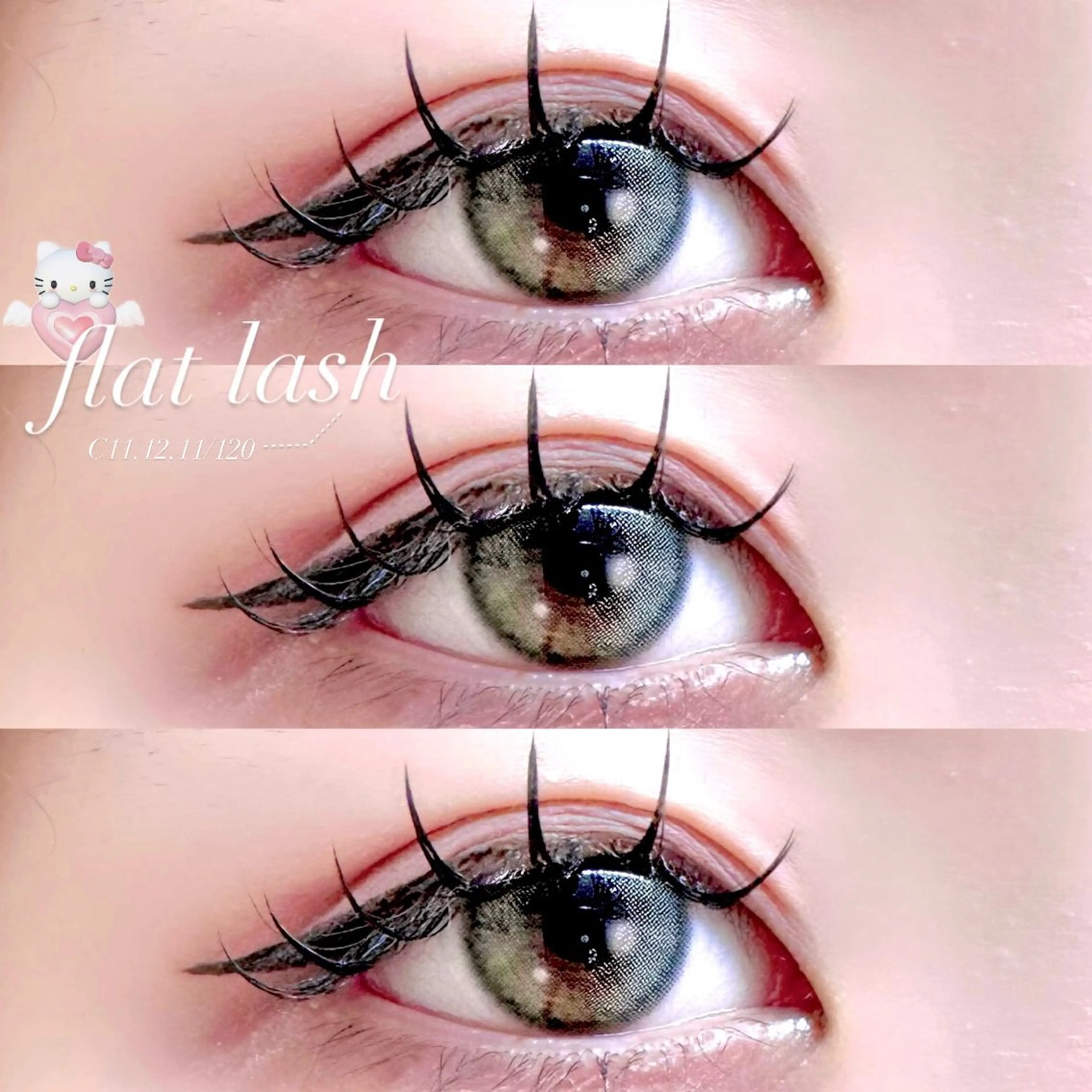 【ミニモ限定価格】 ❦ マツエクフラットラッシュ120本 ❦ コーティング付き🪽🏹束感仕上げ◎の写真