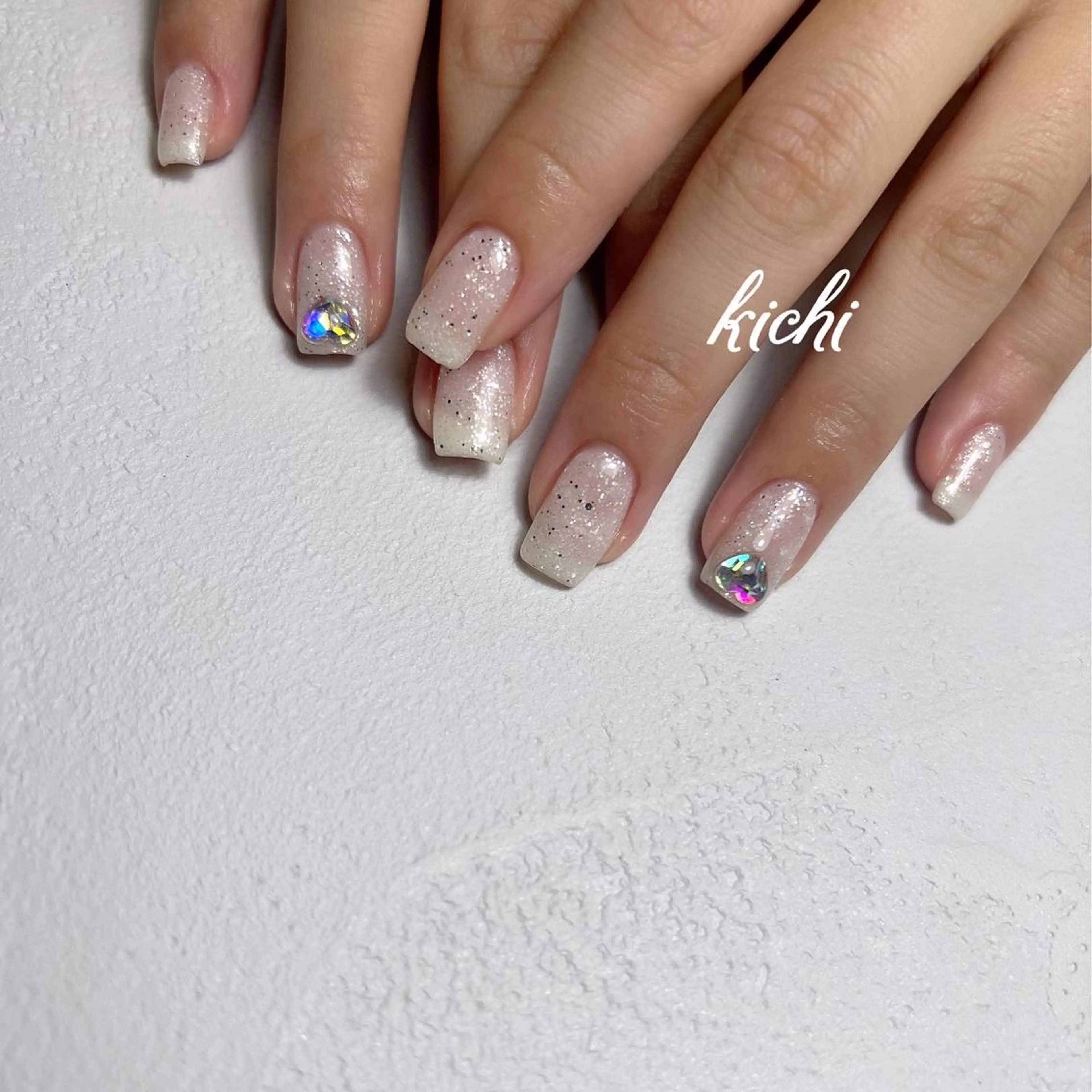 ネイル ジェルネイル 持ち込み ニュアンスネイル パラジェル 夏ネイル ハンドネイル フットネイル kichi･:* みじゅのネイルデザイン