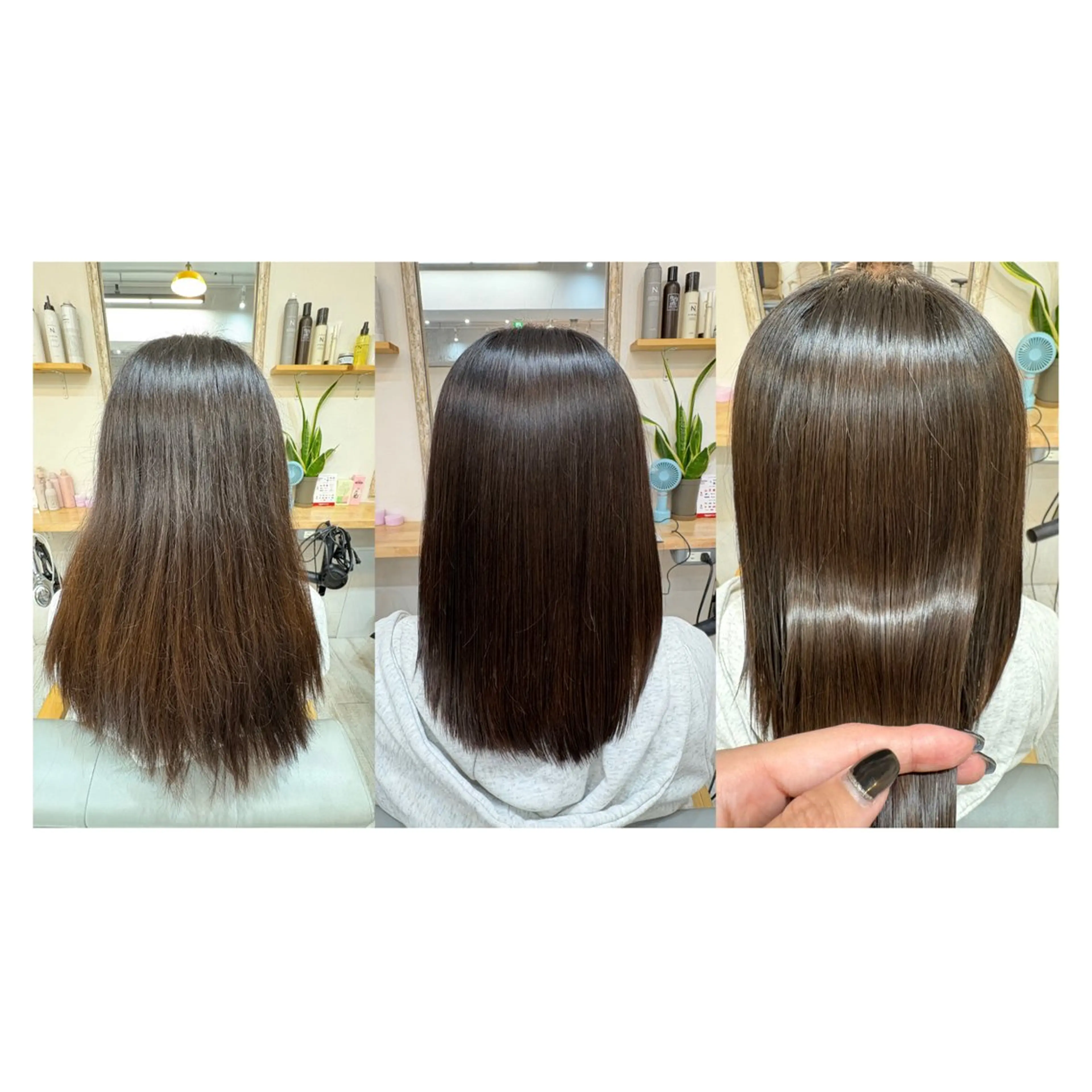 セミロング レイヤーカット・ 縮毛矯正 星野のヘアスタイル