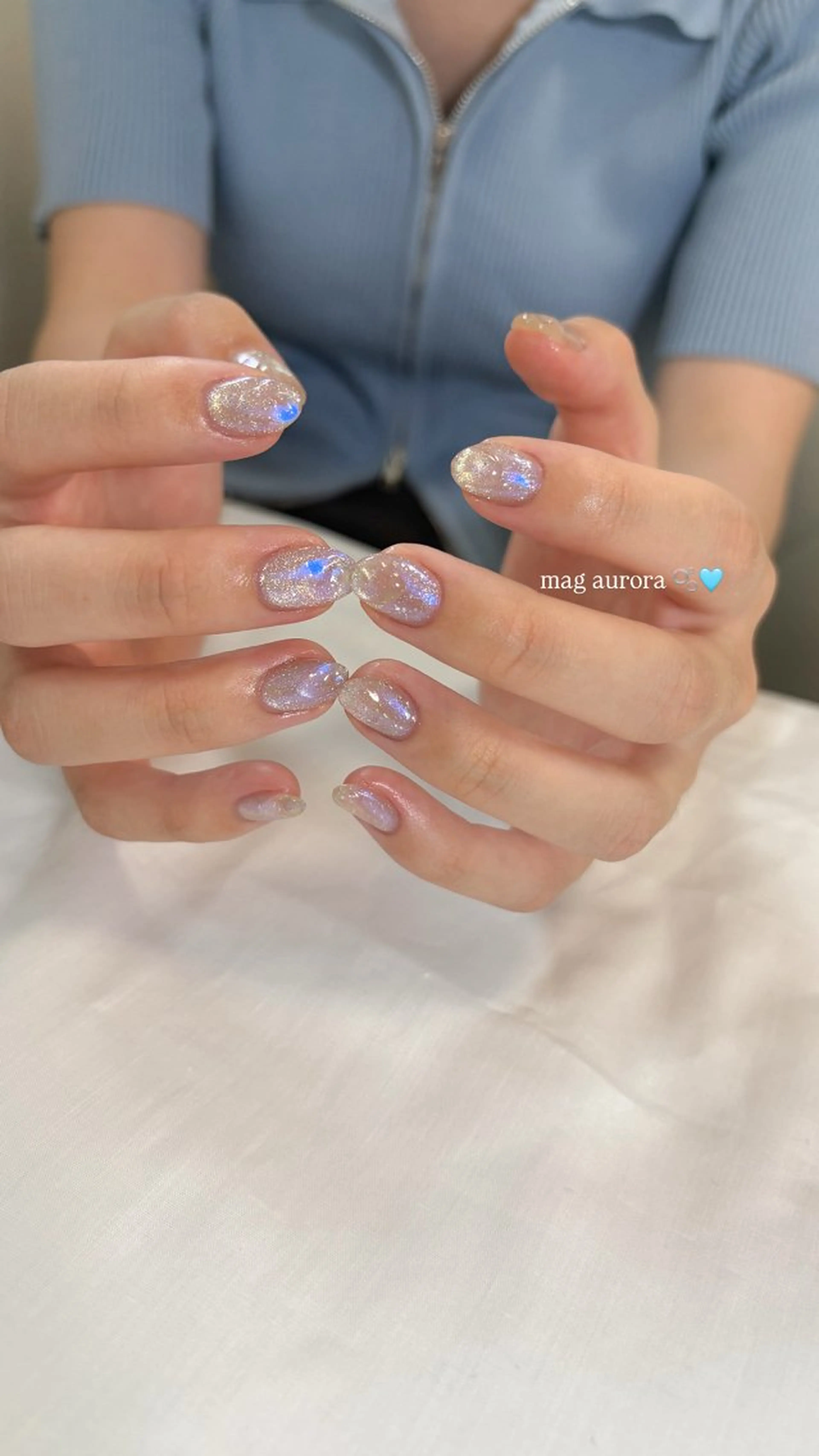 ネイル オーロラネイル 氷ネイル・うるうるネイル liulu nailのネイルデザイン