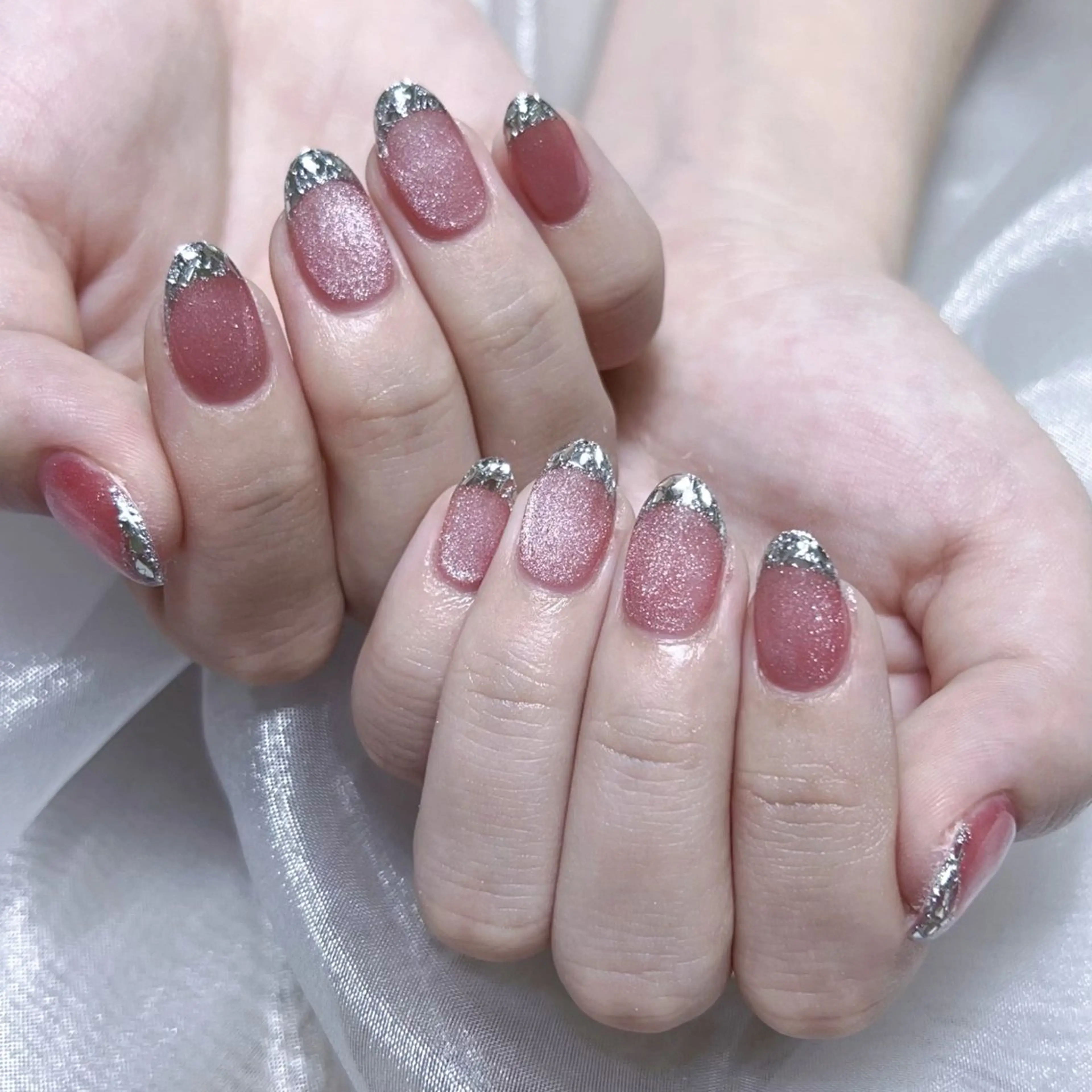 メンズ ネイル メンズ韓国風 アートネイル オーロラネイル ガーリー キラキラネイル ハンドネイル Nail salon 木にいるのネイルデザイン