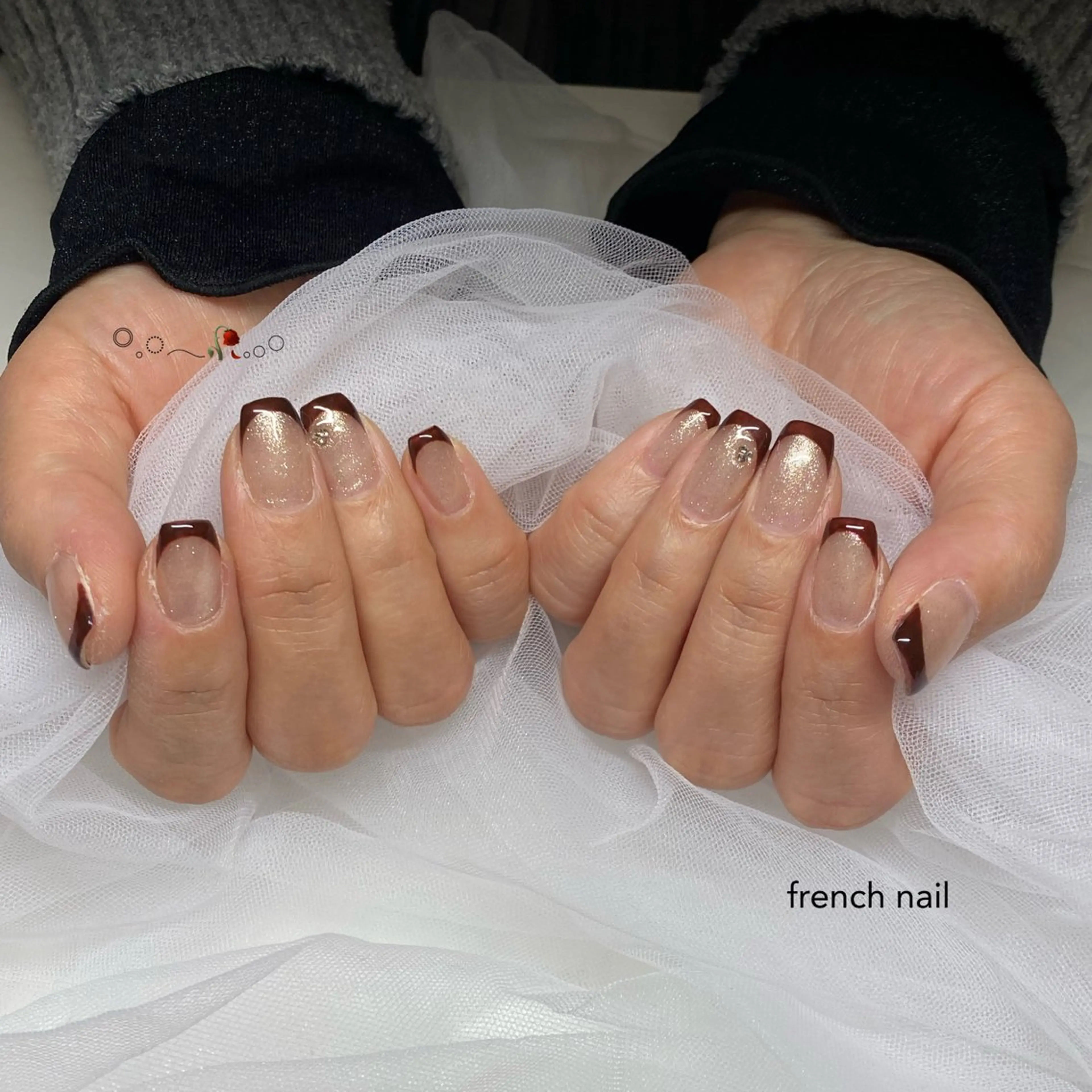 ネイル ボルドー フレンチネイル ハンドネイル nail salon Hope所属・HOPE (tomomi)のネイルデザイン