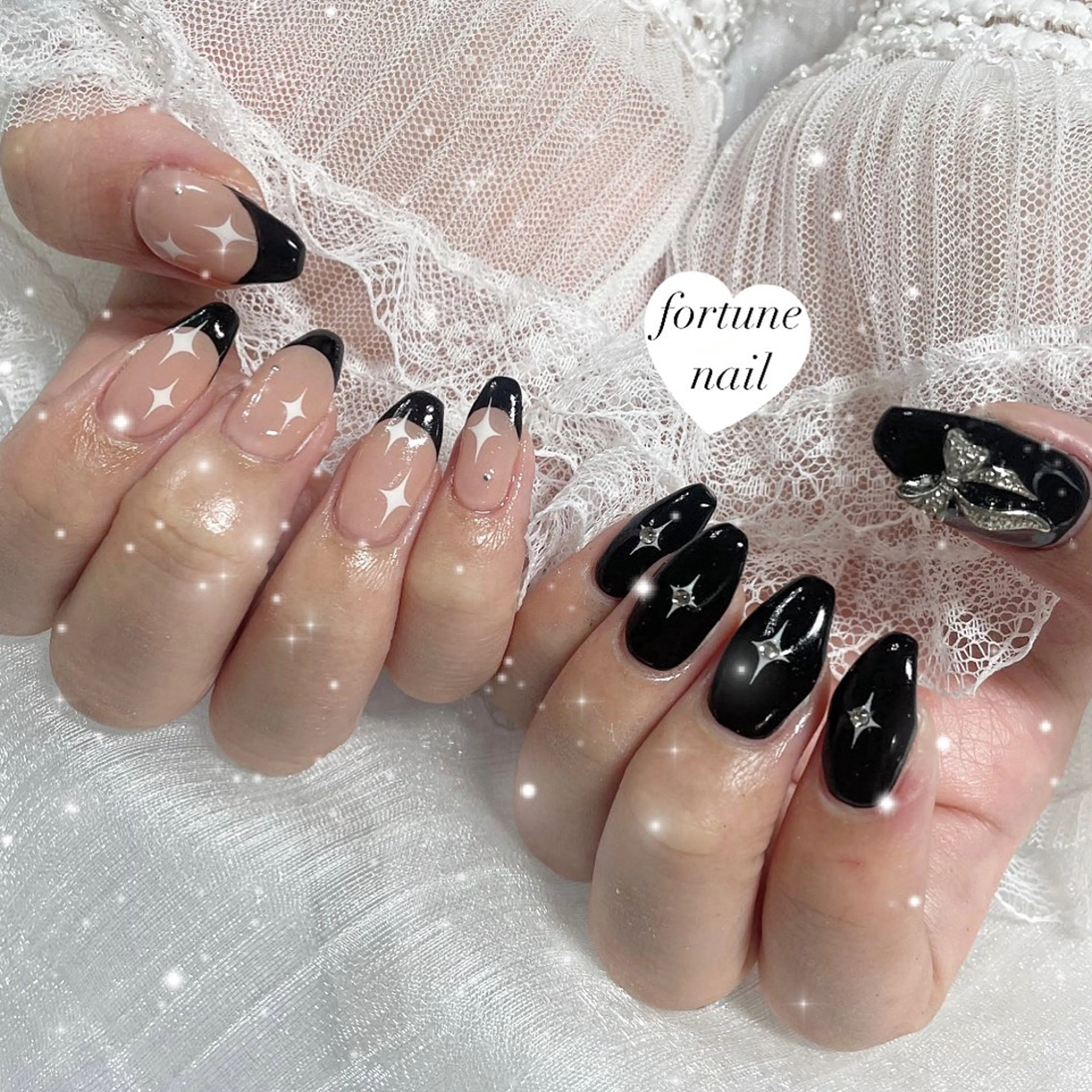 ネイル フレンチネイル キラキラネイル 韓国ネイル ハンドネイル ☆saori ☆のネイルデザイン