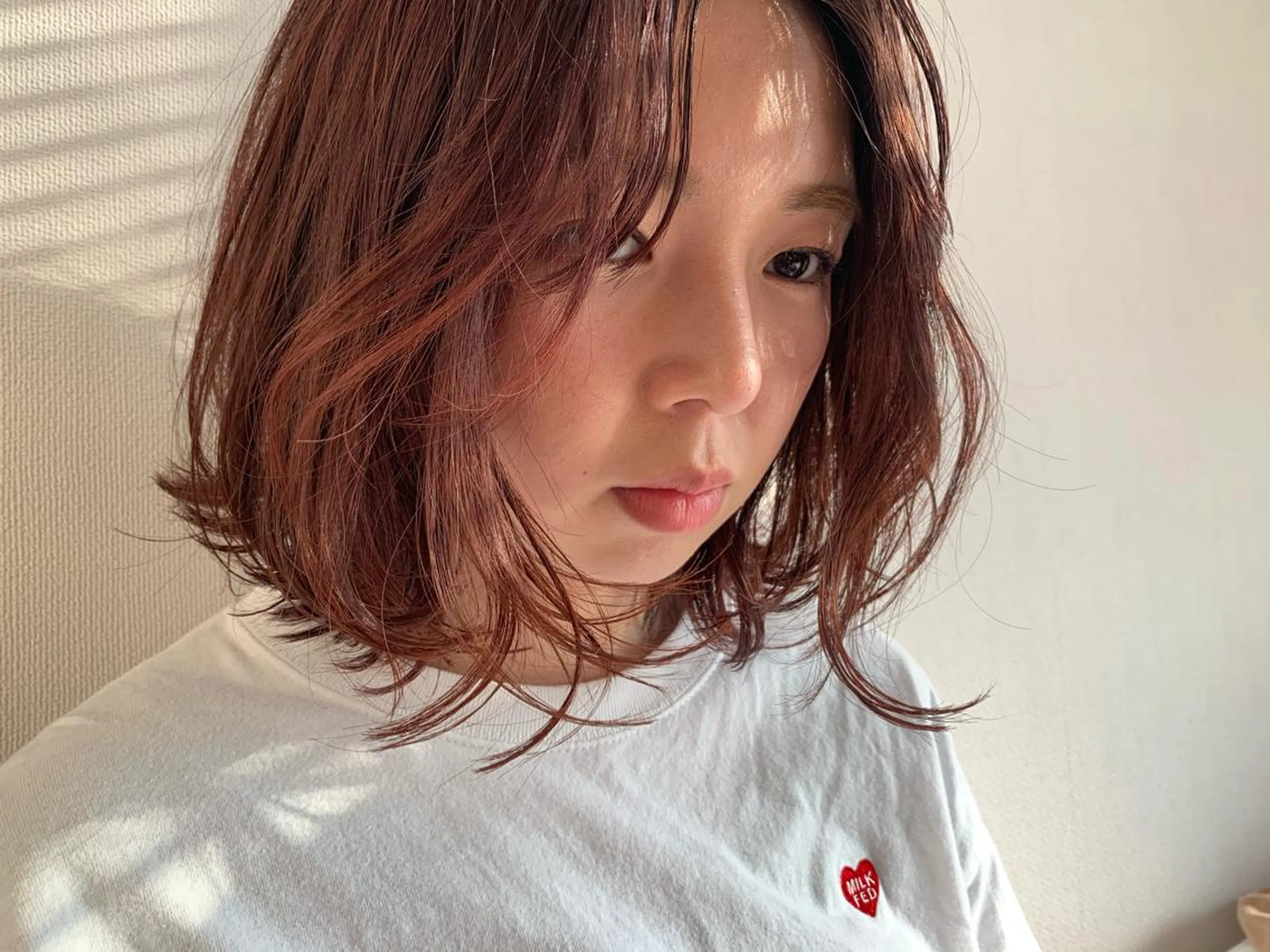 ミディアム かえ🩶韓国ボブ🎀 透明感カラー🥣のヘアスタイル