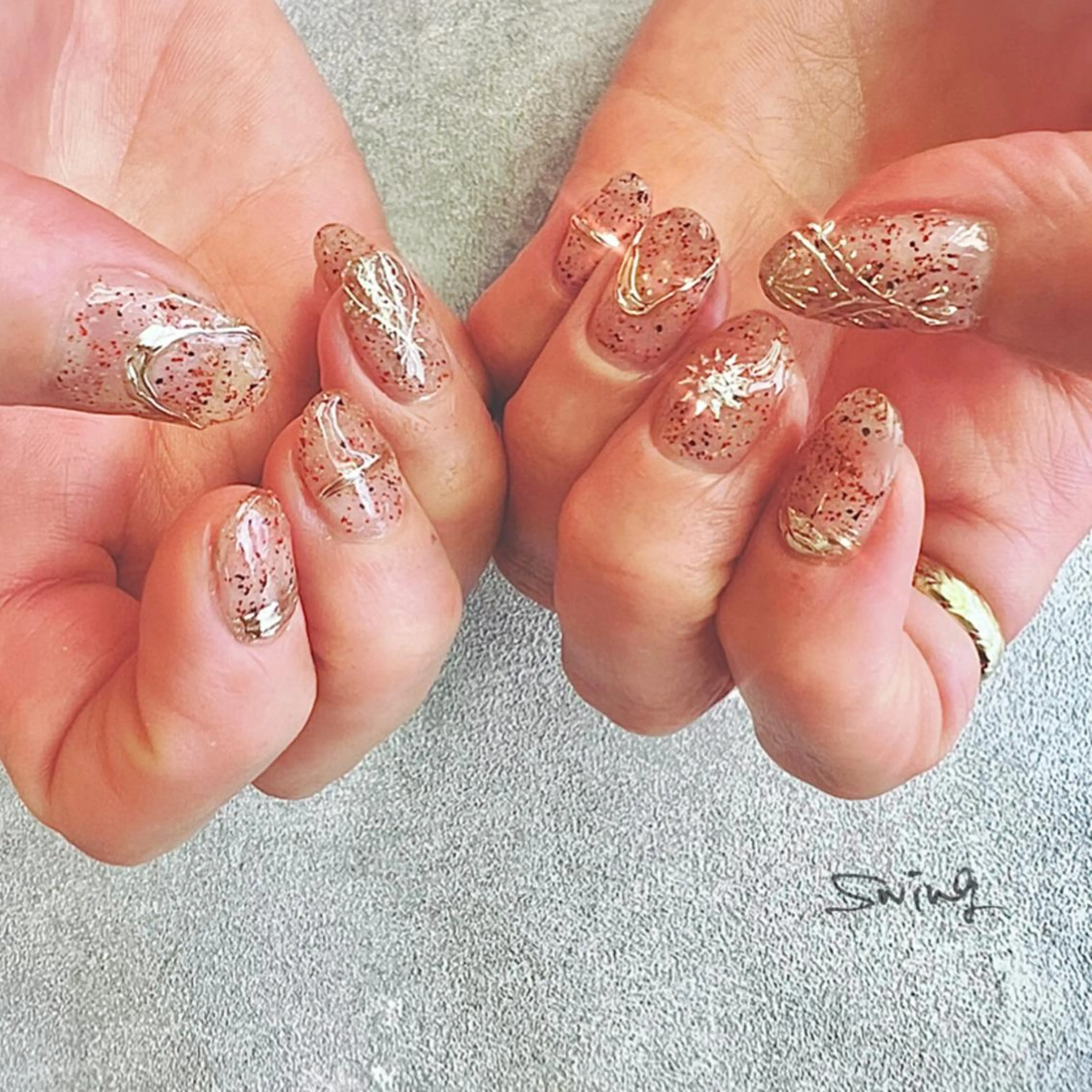 ネイル アートネイル クリアネイル ミラーネイル SWING Nail Salon所属・Yoshida Takakoのネイルデザイン