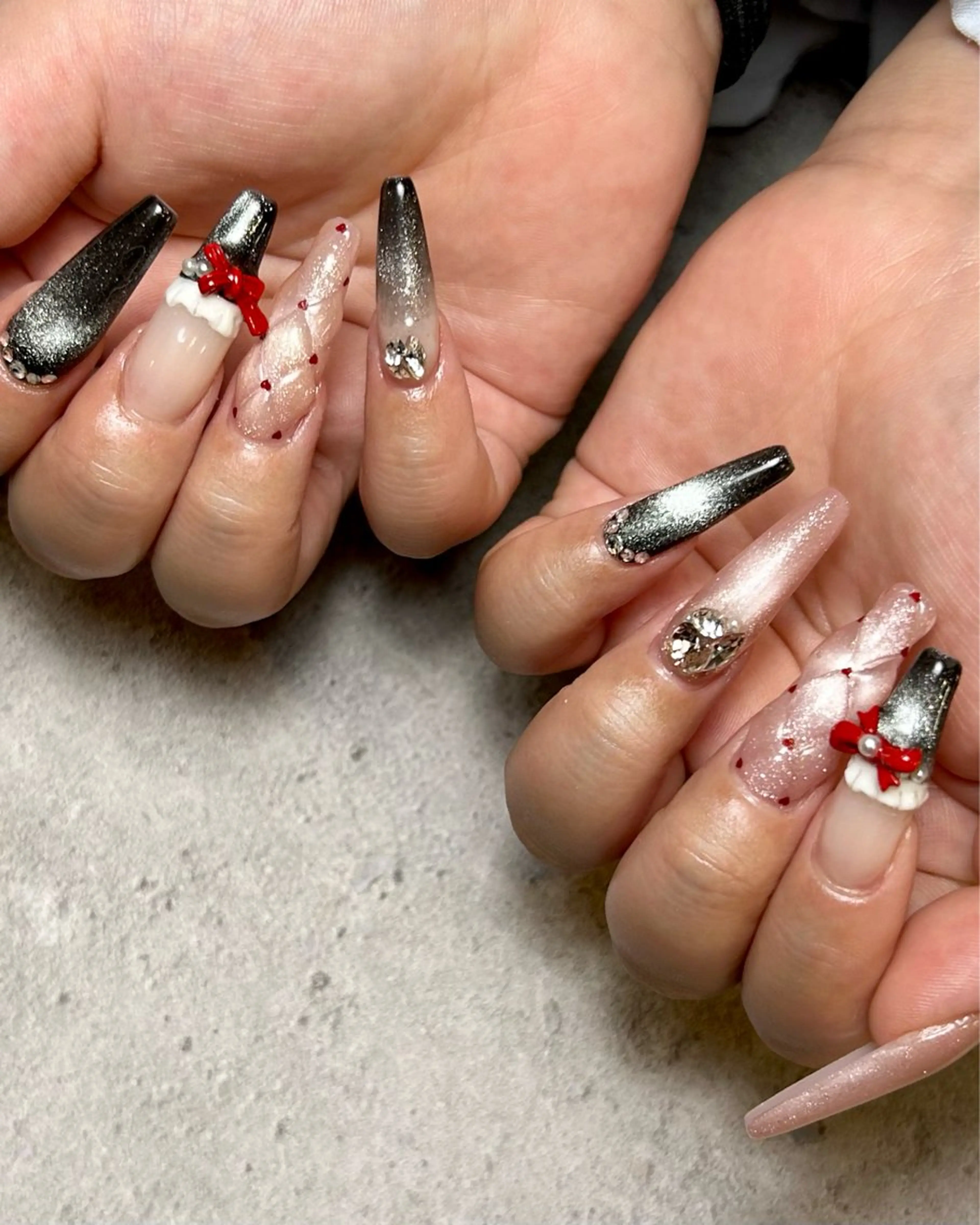 ネイル 持ち込み 冬ネイル クリスマス ハンドネイル Reflection marikoのネイルデザイン