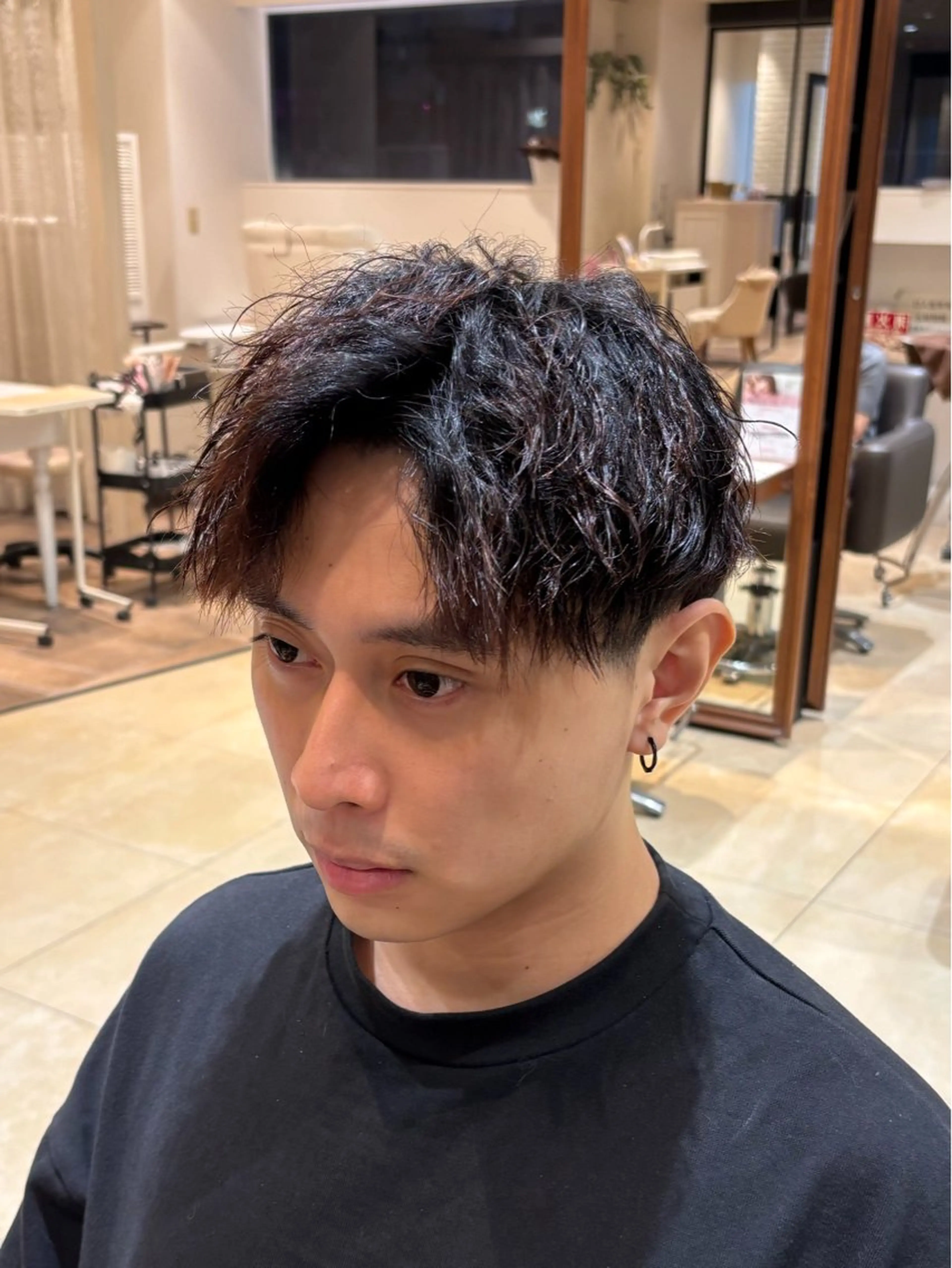 ミディアム ミディアムパーマ 学生 カット パーマ Lee堀江 LUCA/メンズ特化のヘアスタイル