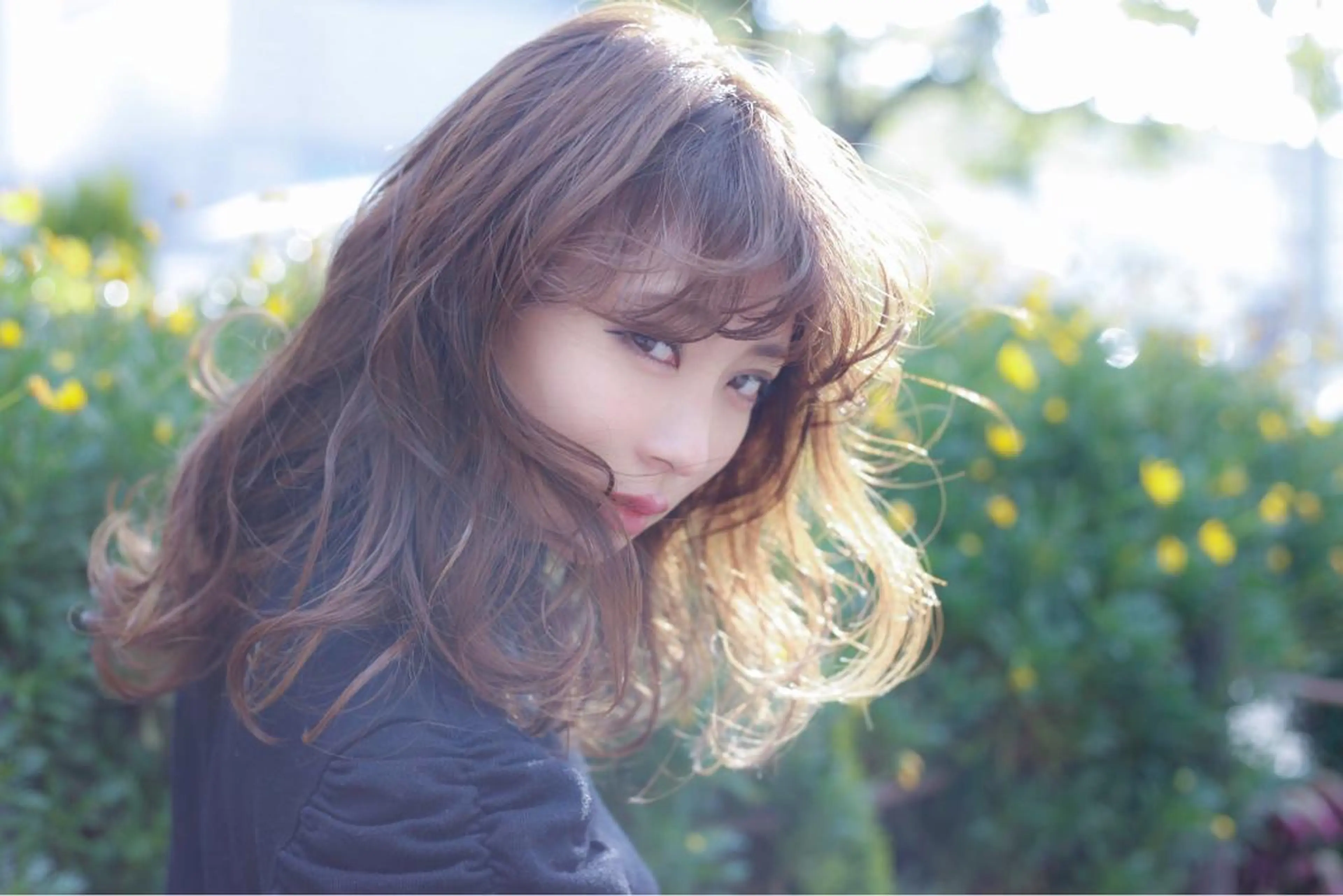 セミロング カラー 永田 崇のヘアスタイル