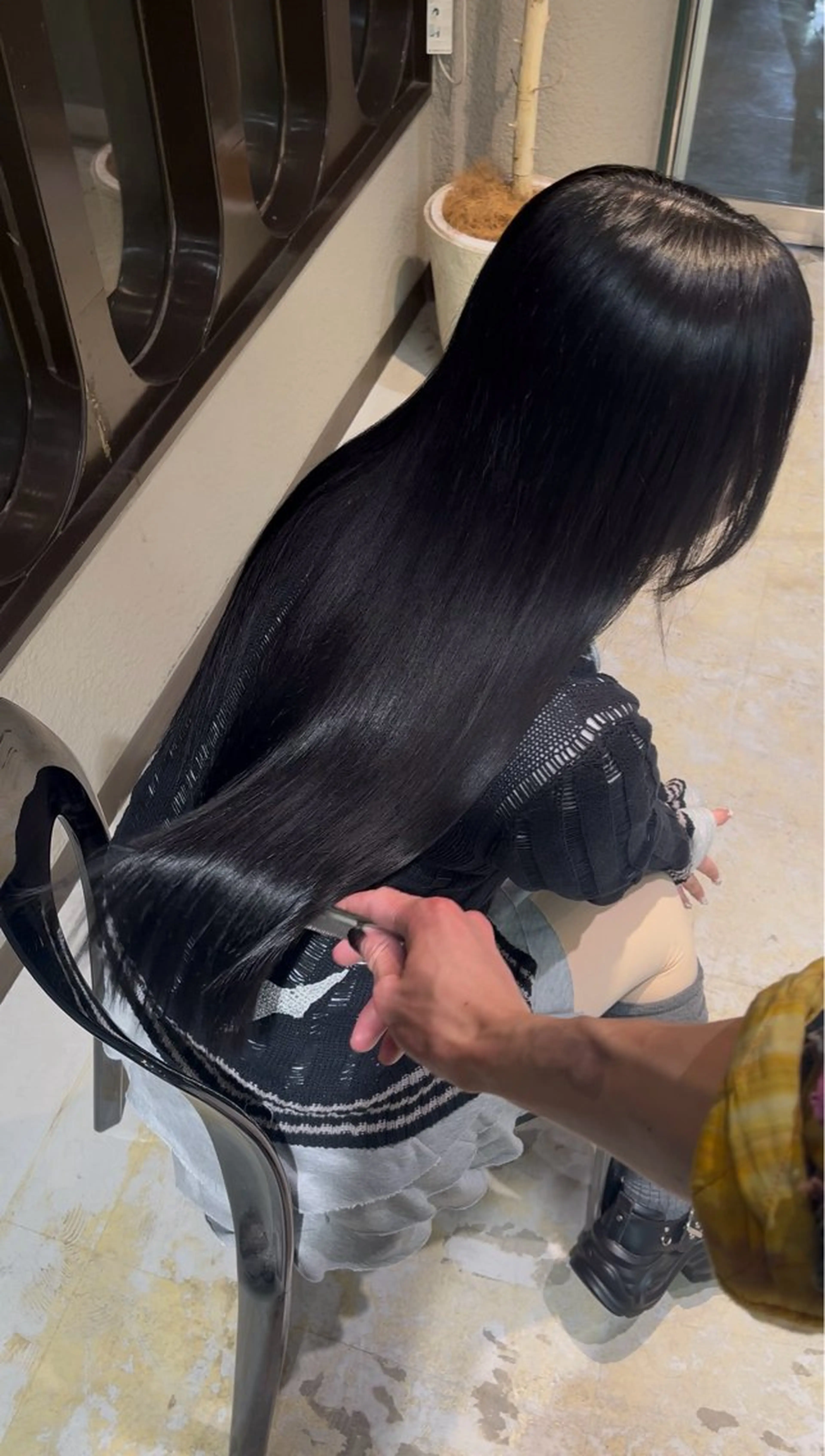 ロング カラー カット ヘアカラー 縮毛矯正 トリートメント 💖艶髪ブリーチ髪質 改善💖ケンシンのヘアスタイル