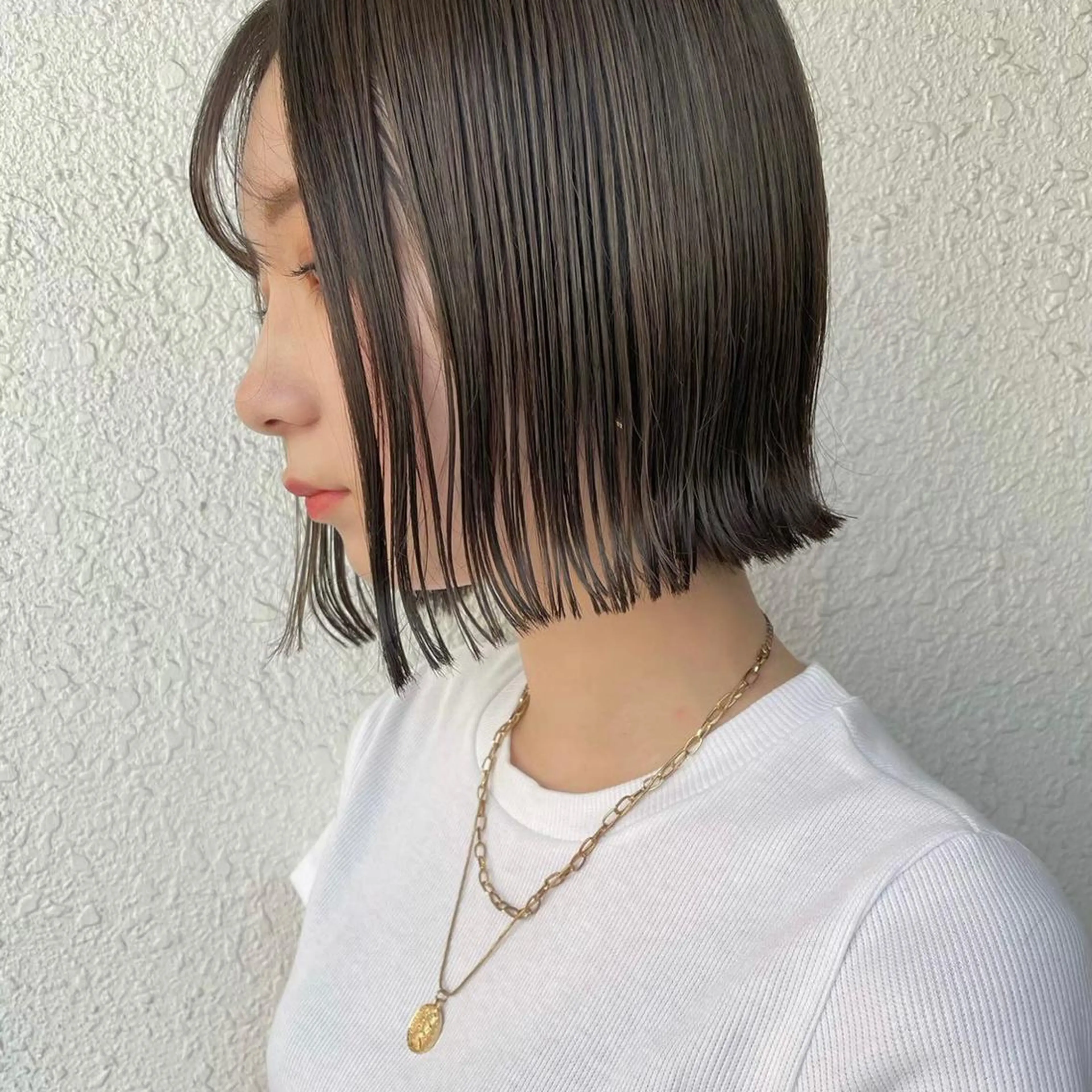 ミディアム カラー カット トリートメント レイヤー🤍 ベージュ🤍　聖奈のヘアスタイル