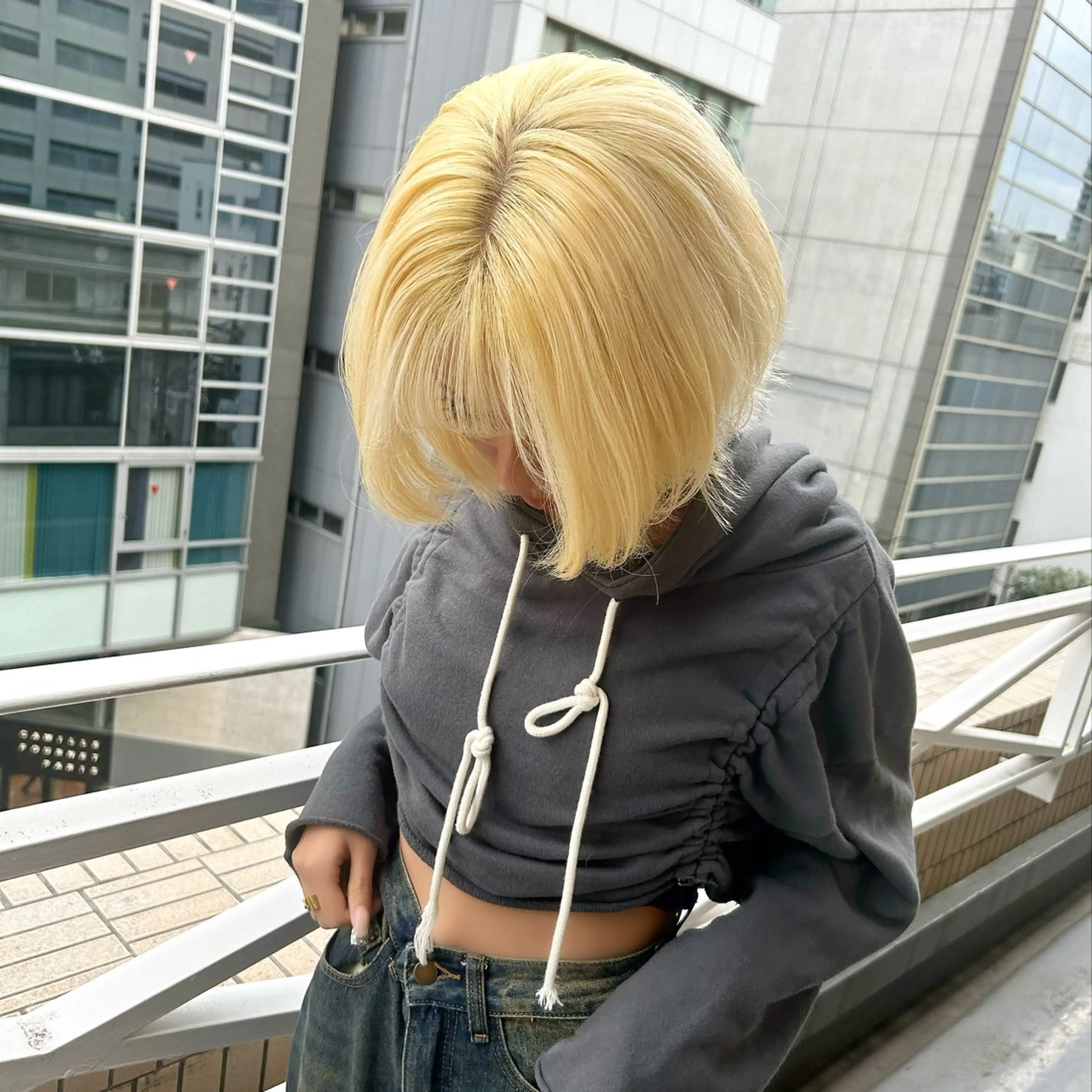 ミディアム カット ヘアカラー トリートメント L STUDIO所属・ハイトーン/ブリーチ 🧁soraのヘアスタイル