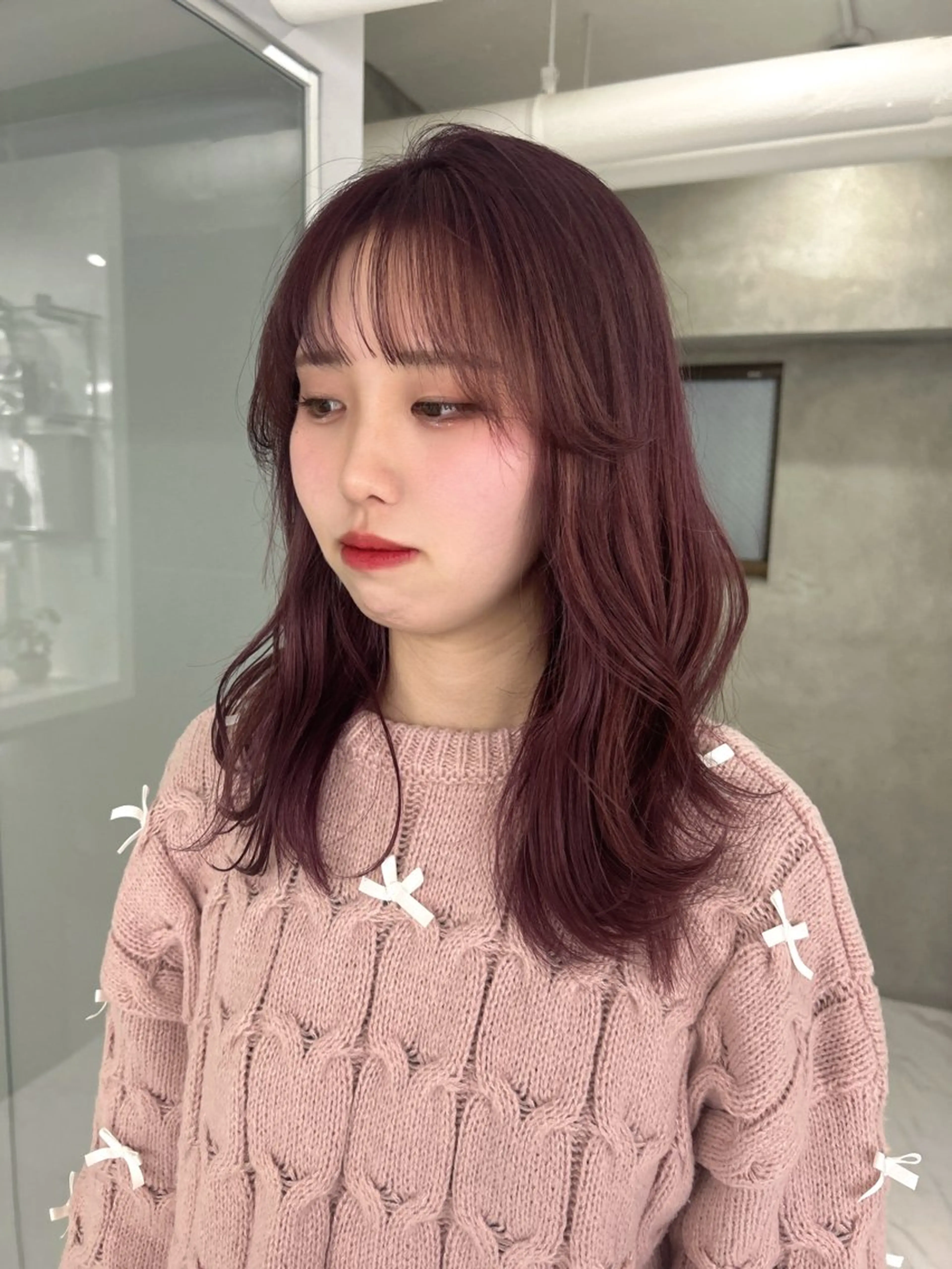 ミディアム カラー ラベンダーカラー ピンクカラー ピンクラベンダー カット ヘアカラー トリートメント shizuna/天神 /メンズ/ボブのヘアスタイル