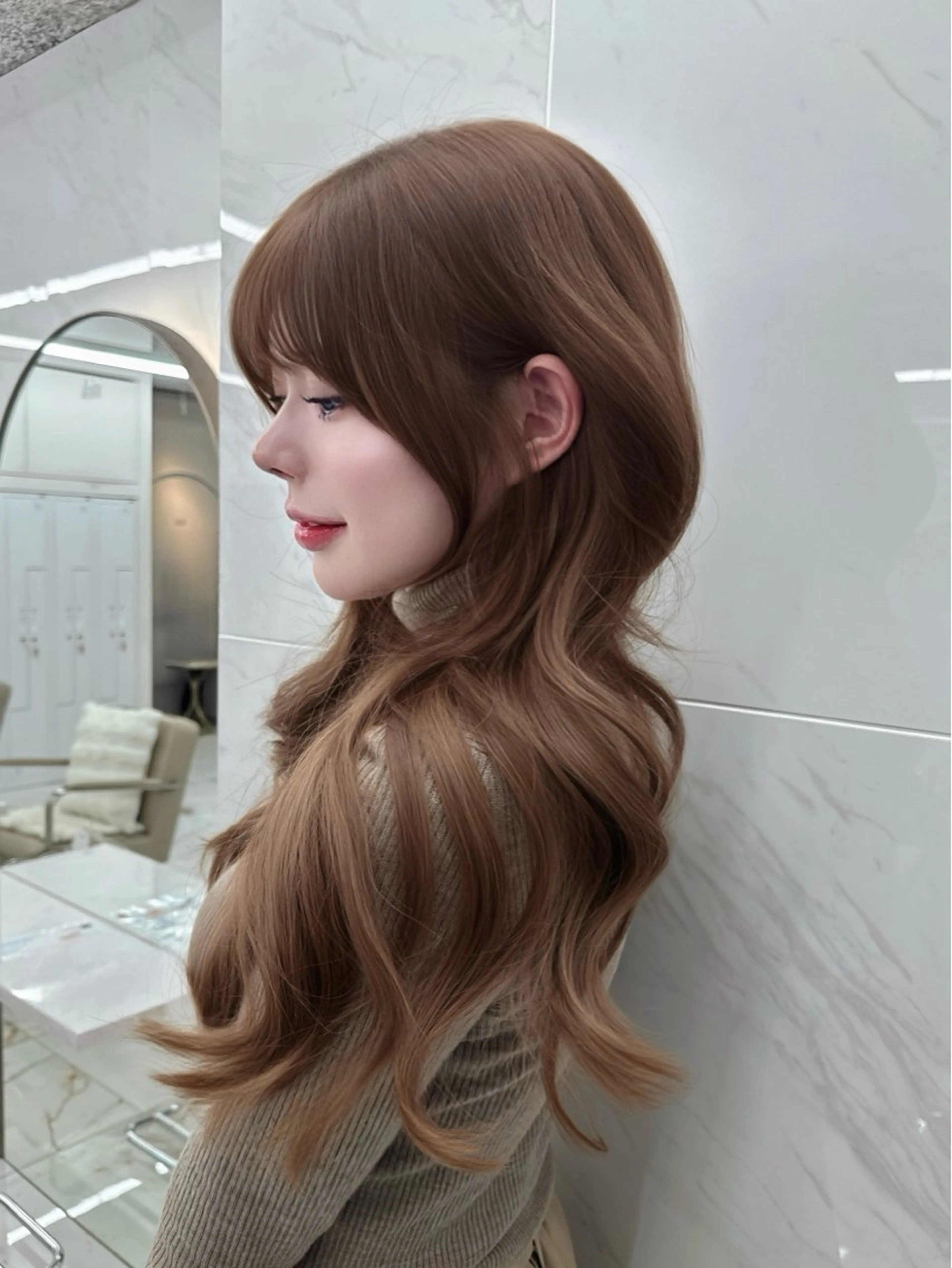 ロング のり🐼顔まわり/ 韓国/レイヤーカットのヘアスタイル