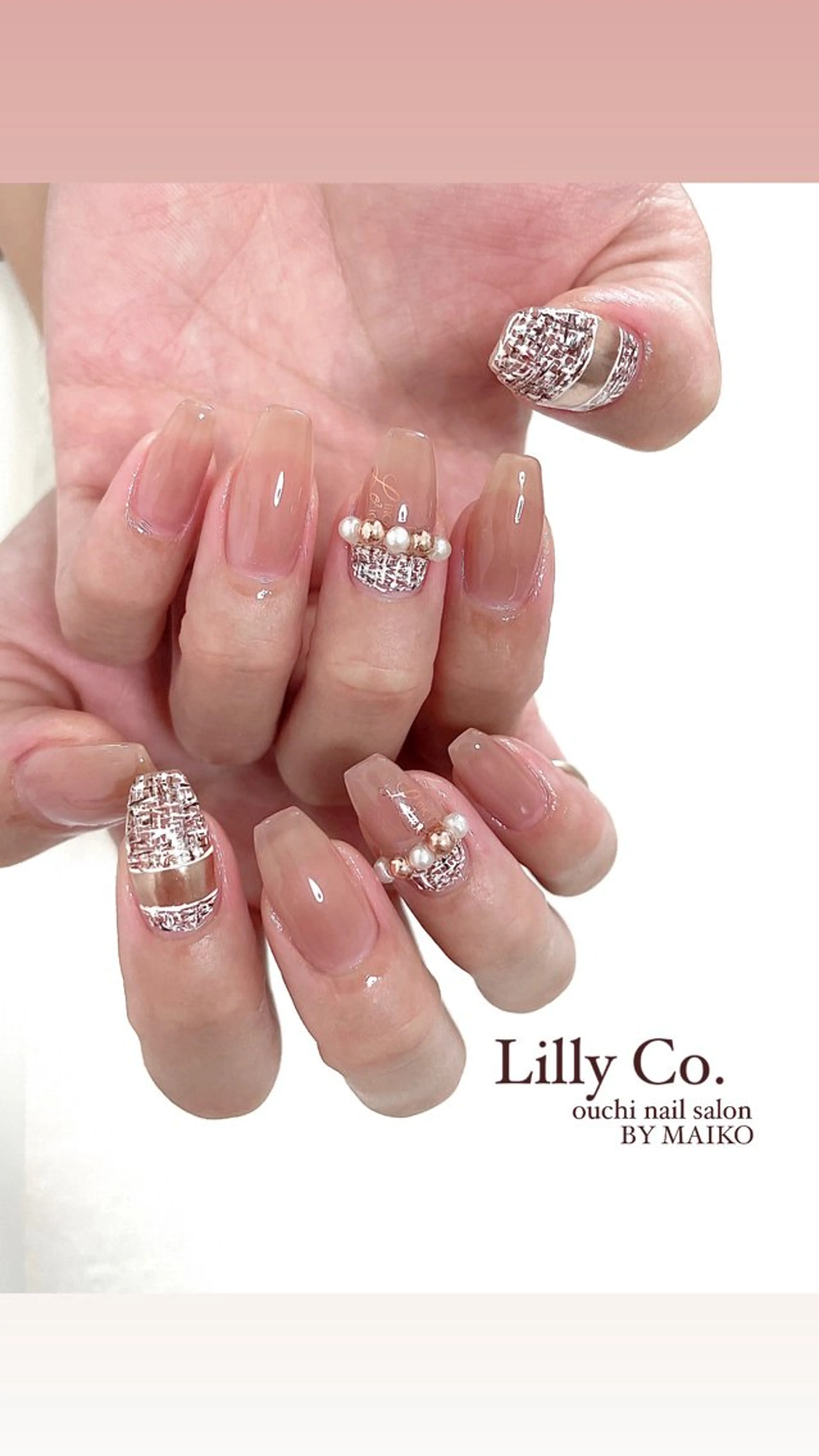 ネイル ツイードネイル ハンドネイル ハンドケア Lilly Co.のネイルデザイン