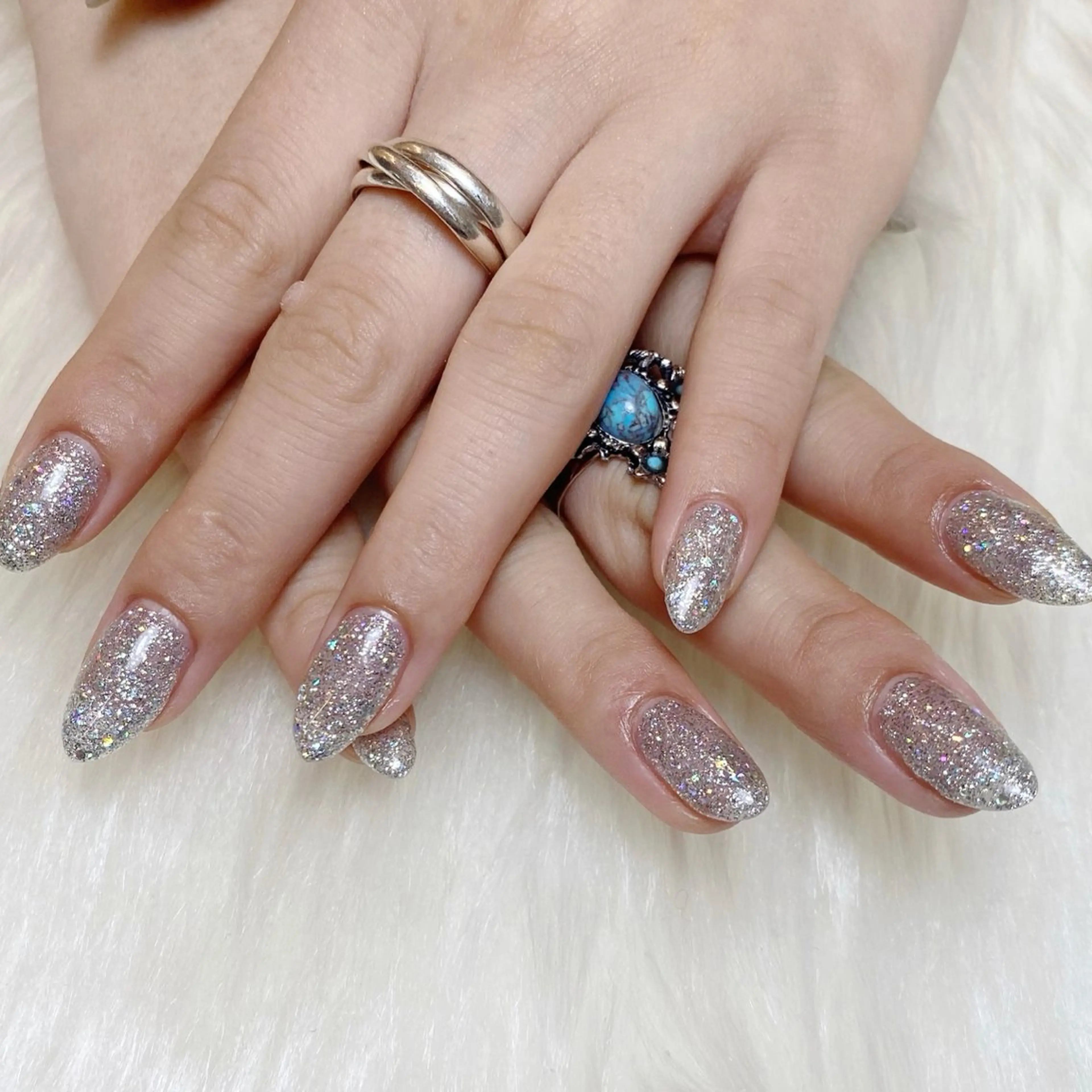 ネイル ブルー 長さ出し フラッシュネイル フットネイル フレンチネイル fein. miku🎀🍼のネイルデザイン