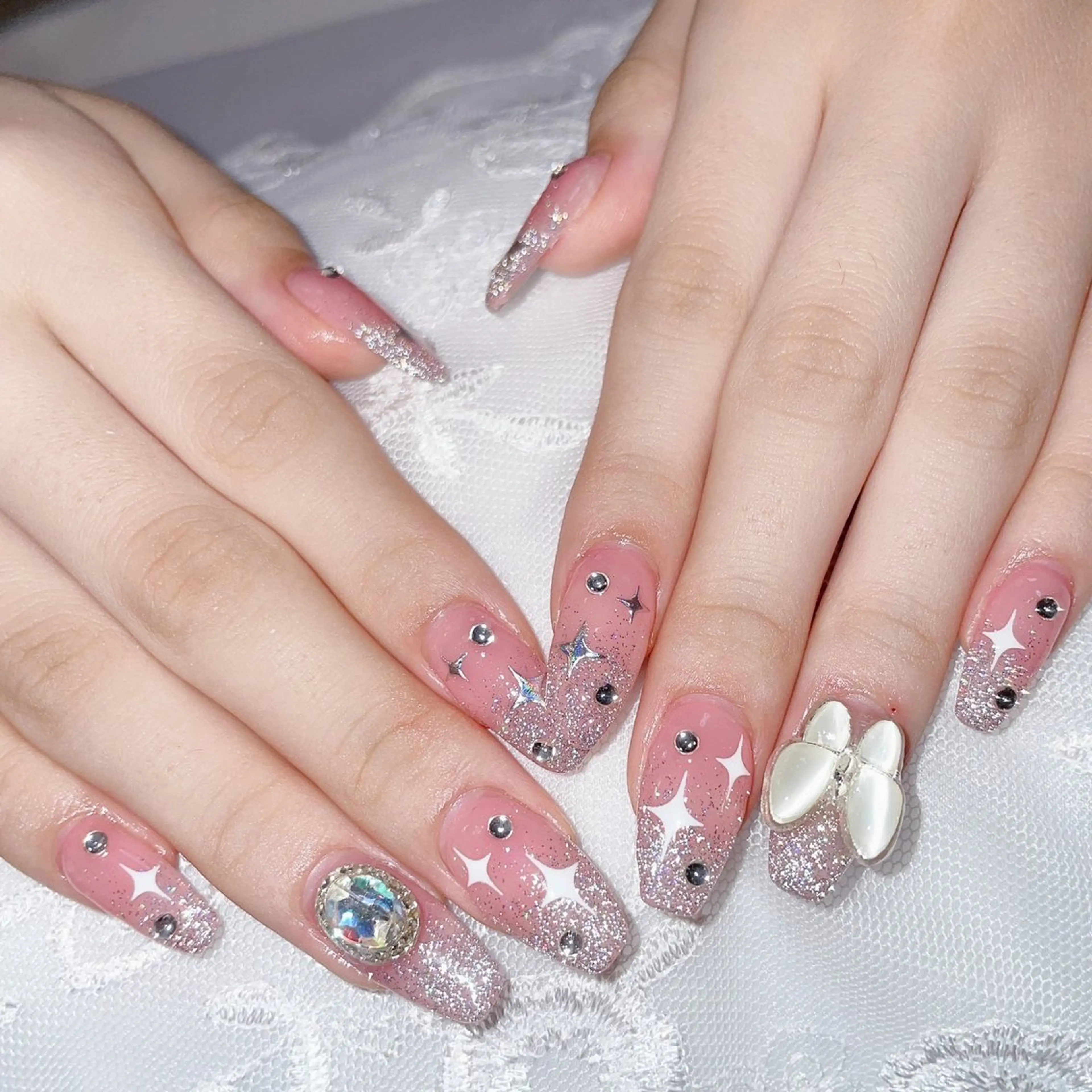 ロング ハンドネイル ハンドケア 💜MIYA nail川崎店のネイルデザイン