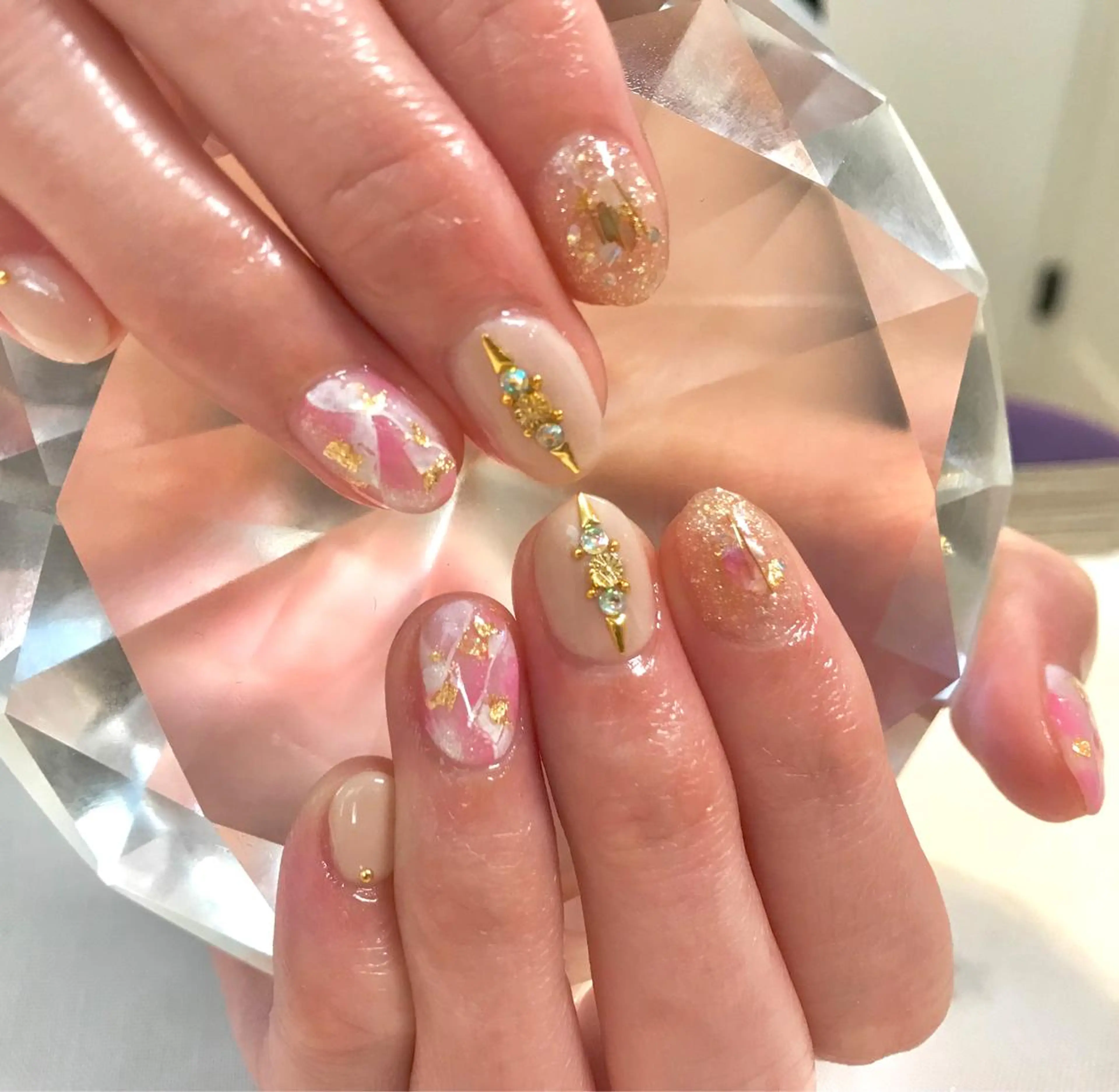 ネイル 大理石ネイル(マーブル) ピンク yuko （ネイリスト）のネイルデザイン